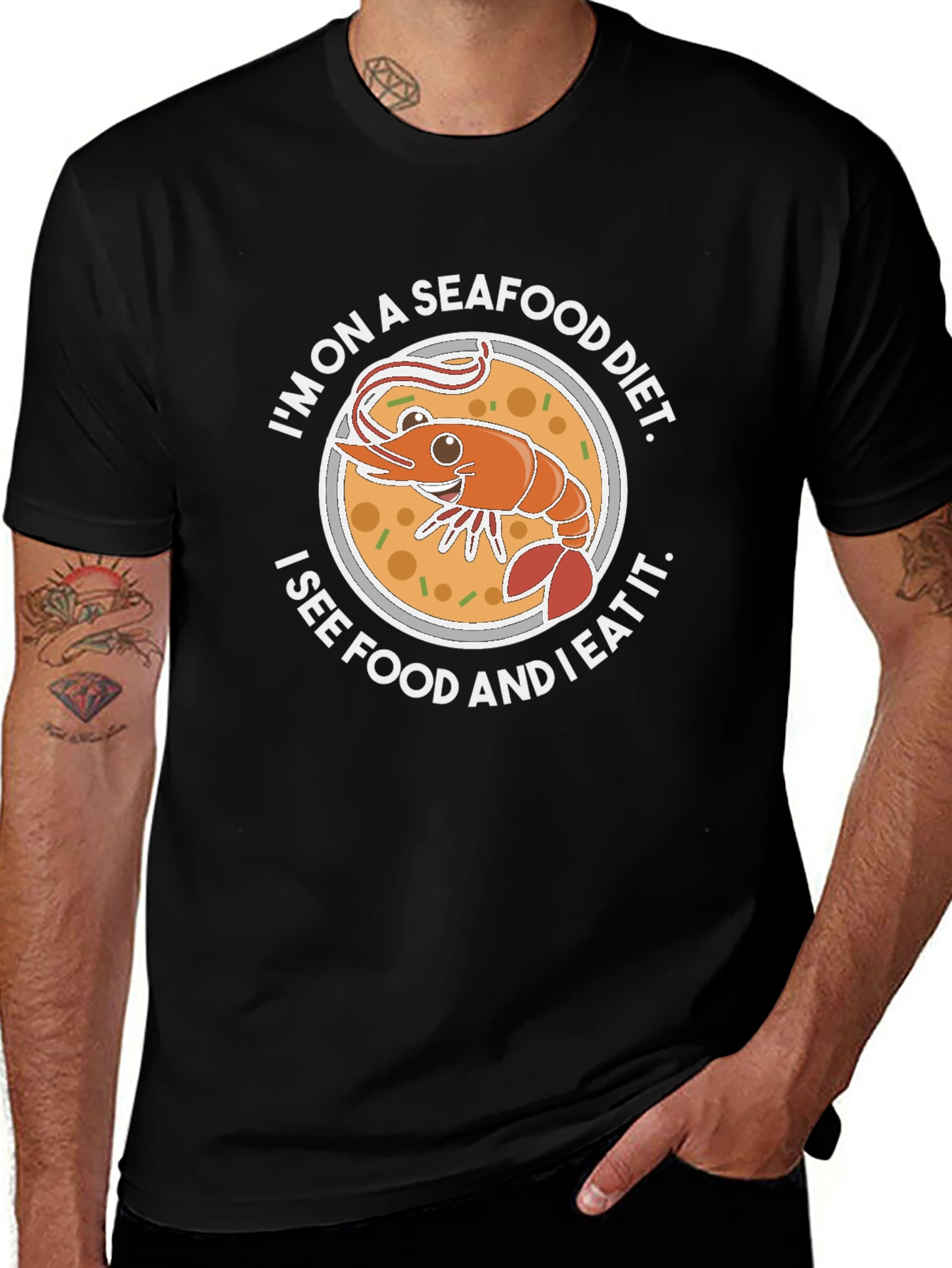 Seafood Diet Funny Graphic T-Shirt