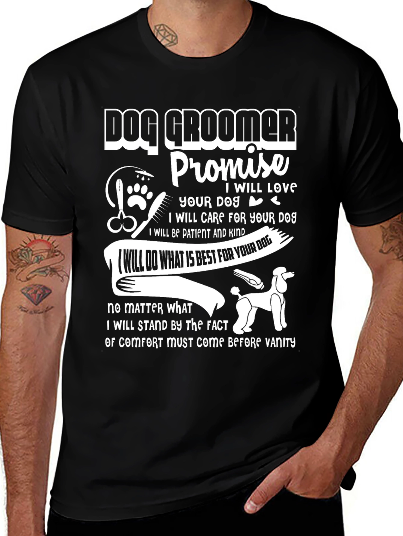 Dog Groomer Promise Graphic T-Shirt