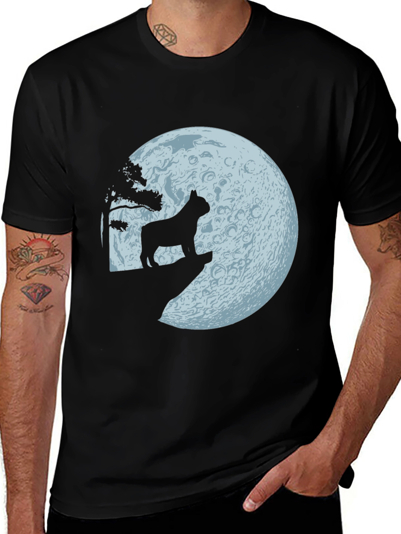 Variant 11 of Dog Howling at Moon Graphic Tee