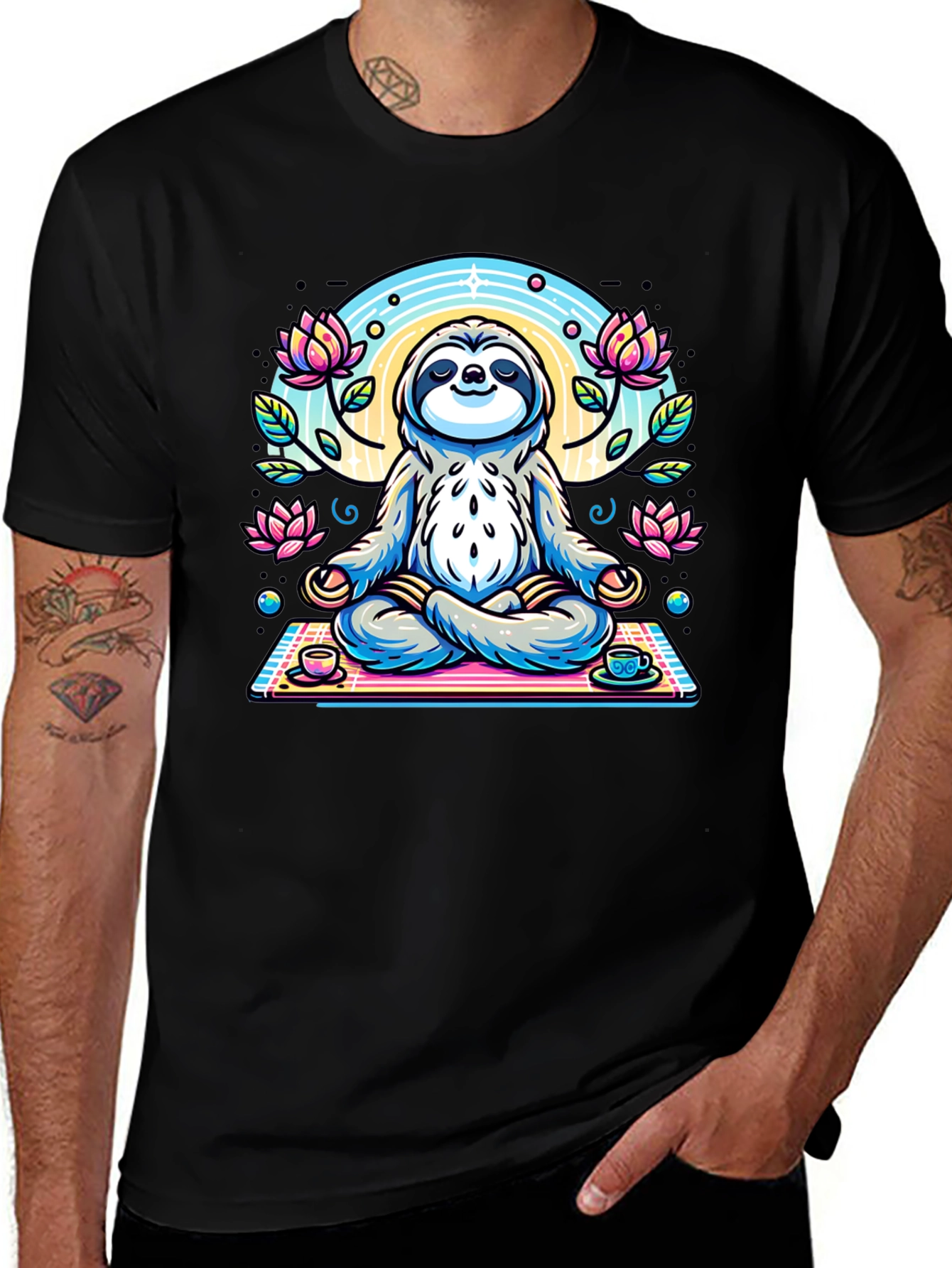 Variant 20 of Zen Sloth Meditation T-Shirt - Relaxed Style