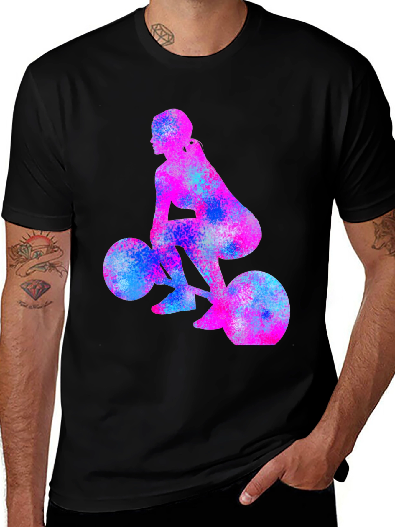 Black Weightlifting Girl Tee - Unique Workout Shirt main image