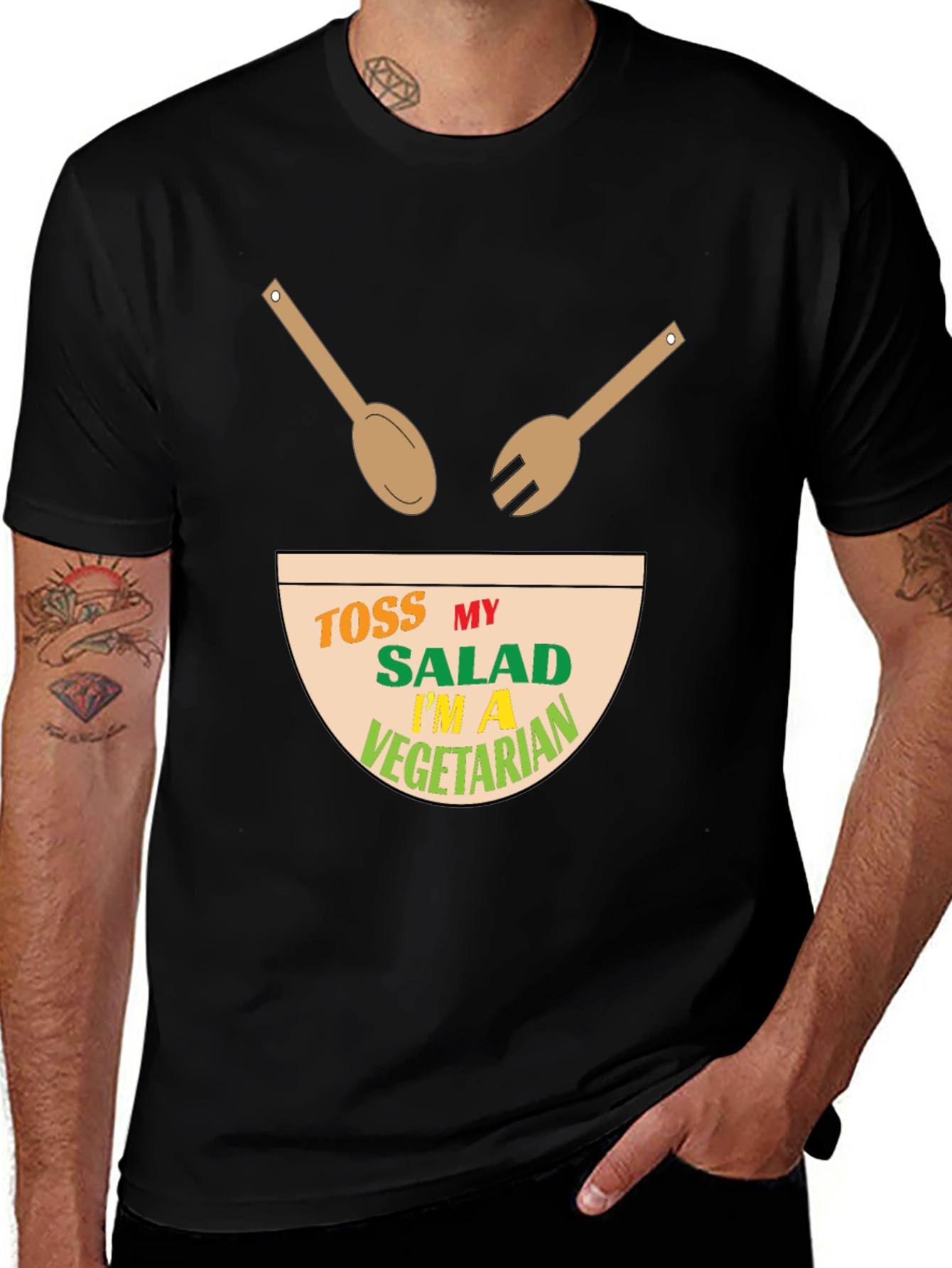 Variant 2 of Toss My Salad I'm A Vegetarian Graphic Tee