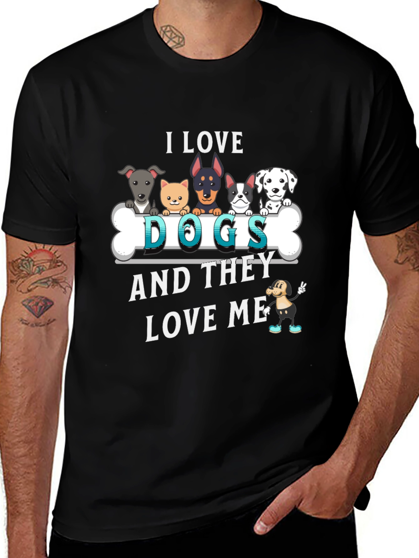Variant 18 of I Love Dogs Graphic Tee