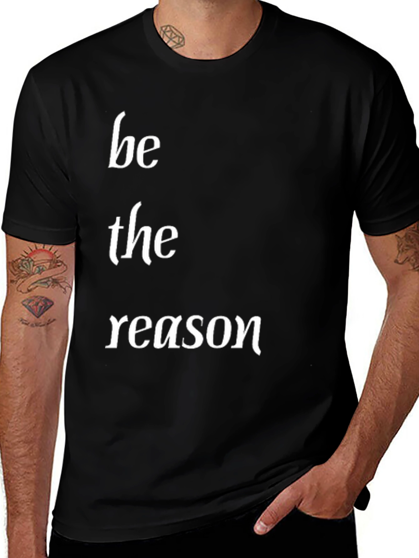 Variant 27 of Be The Reason Graphic Tee - Black Cotton Shirt