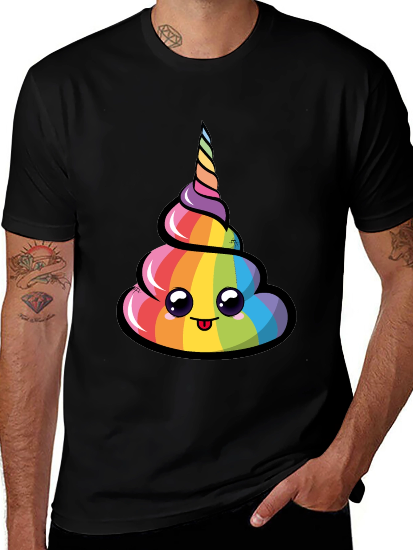 Variant 11 of Rainbow Unicorn Poop Emoji T-Shirt