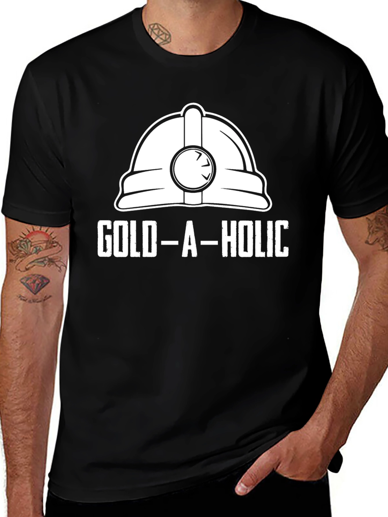 Variant 26 of Gold-A-Holic Funny Miner Hard Hat T-Shirt