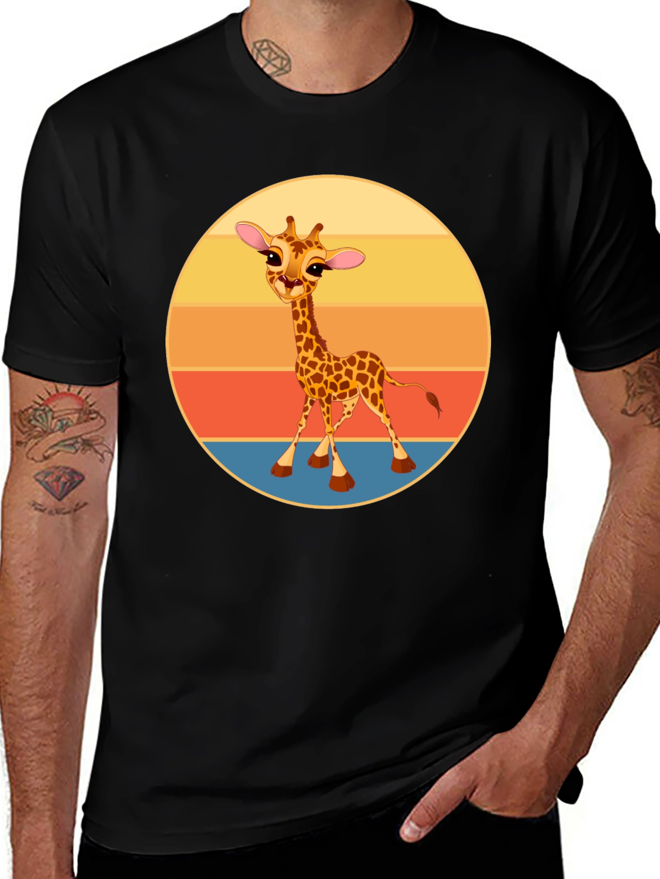 Variant 25 of Cute Giraffe Sunset Graphic T-Shirt