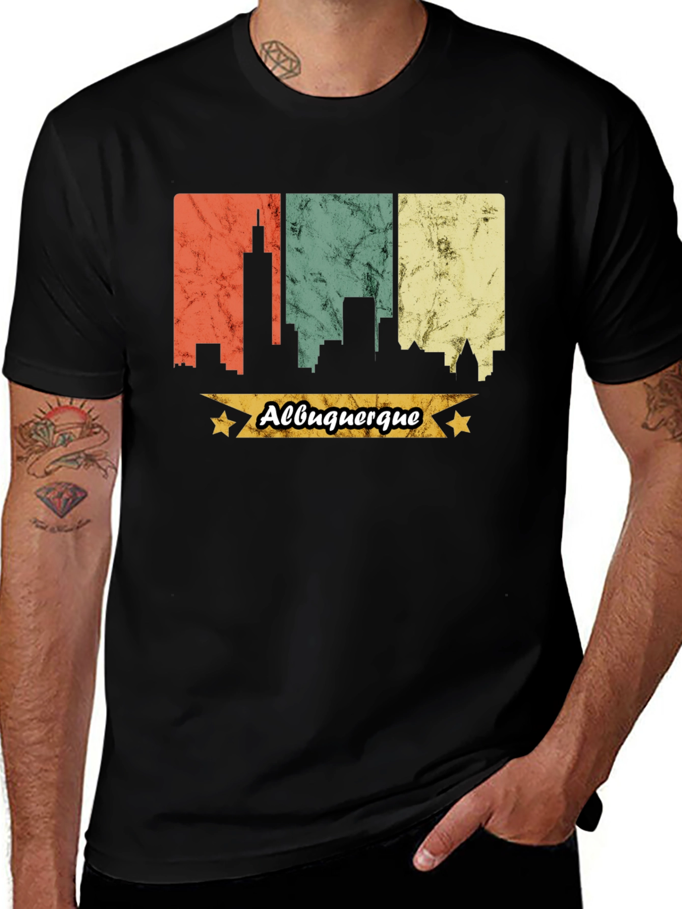 Albuquerque Skyline Graphic Tee - Retro Style