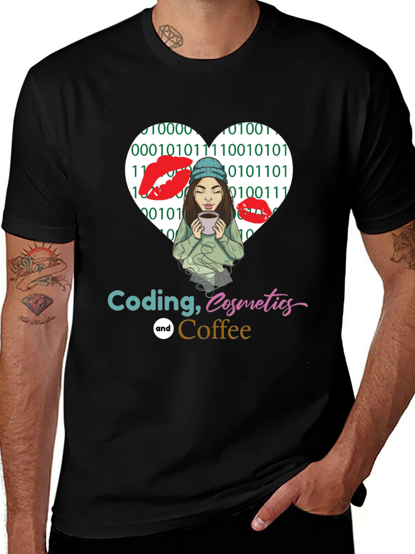 Coding Cosmetics & Coffee Graphic Tee