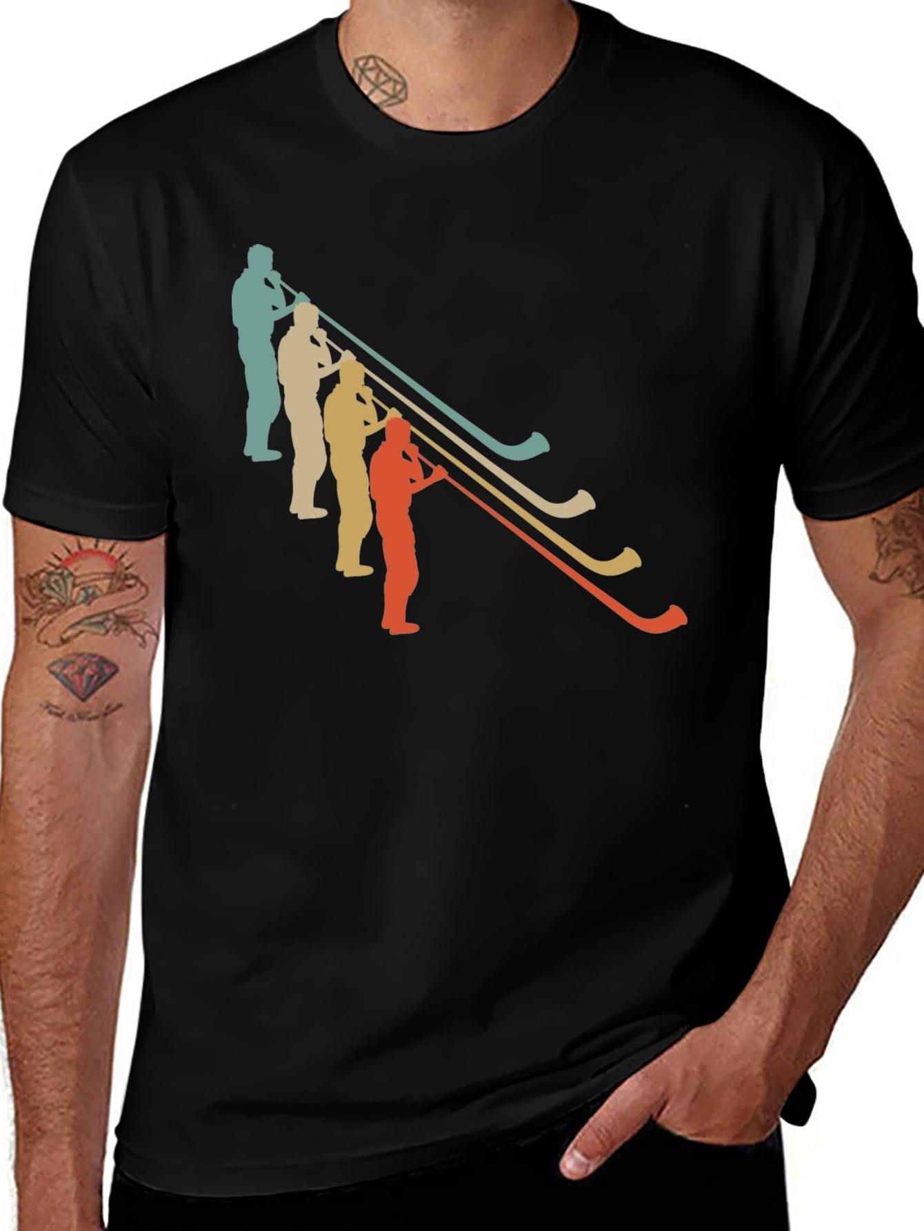 Variant 30 of Retro Alphorn Players Graphic T-Shirt