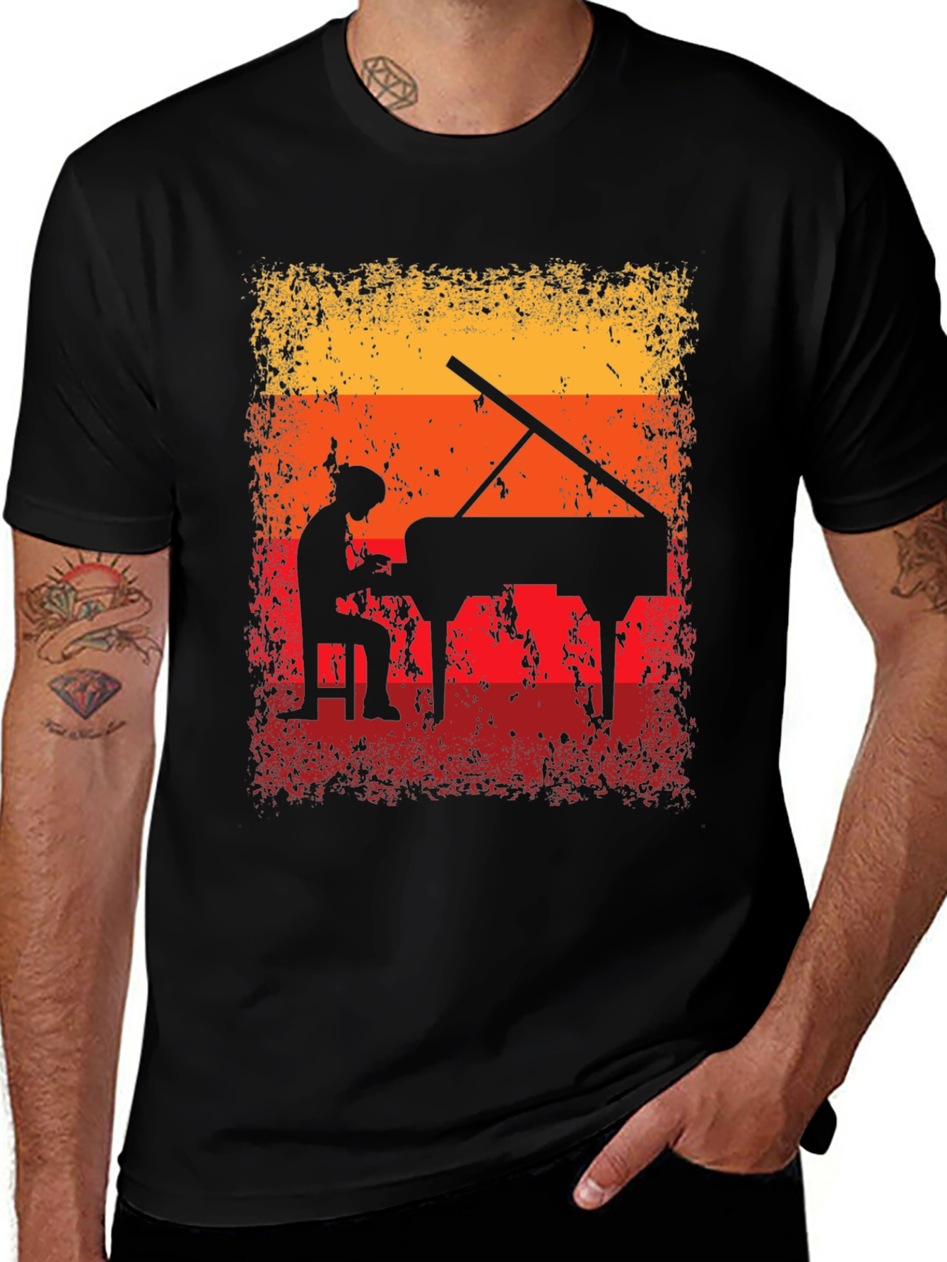 Variant 16 of Vintage Piano Player Graphic Tee