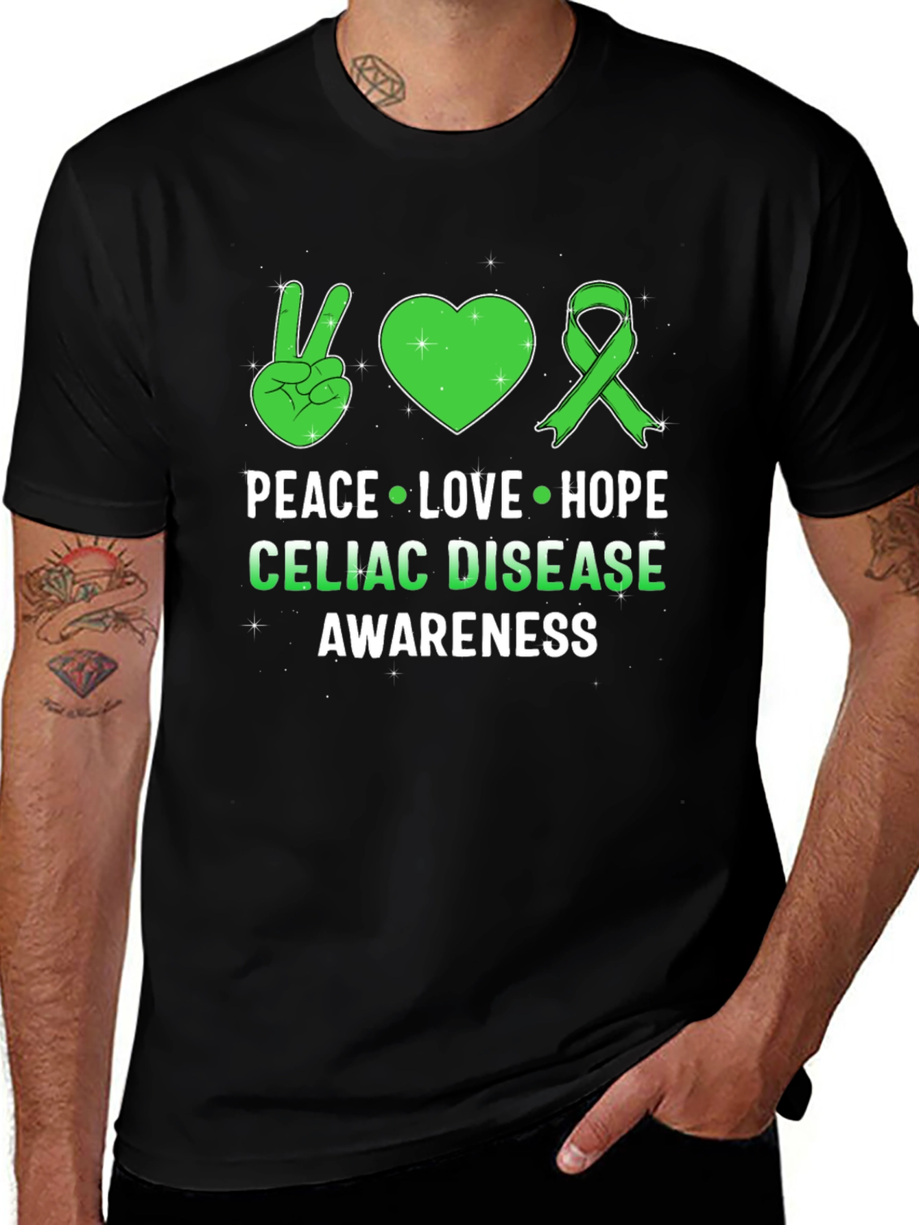 Celiac Disease Awareness Peace Love Hope T-Shirt