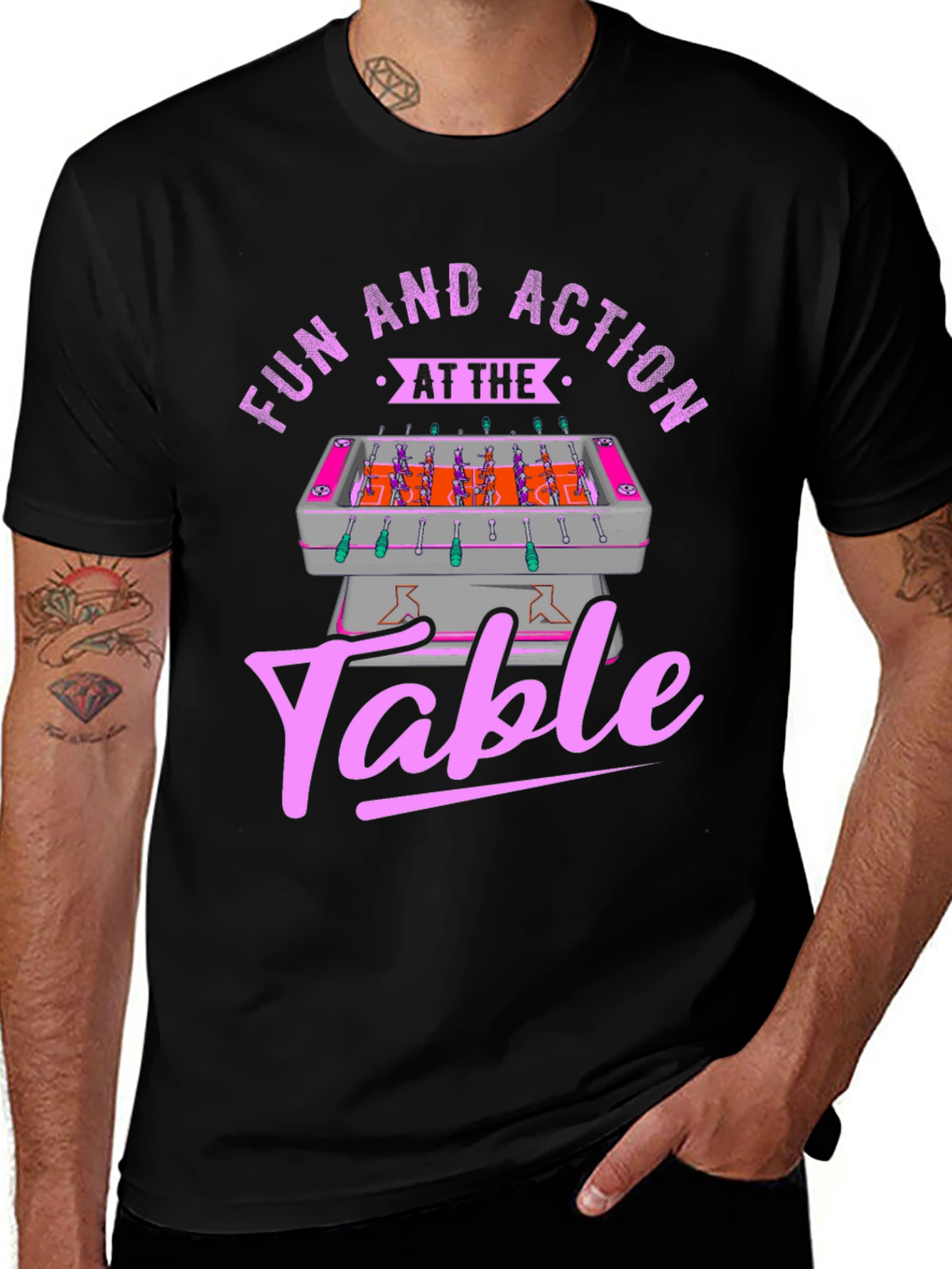 Fun and Action Table T-Shirt - Foosball Graphic Tee