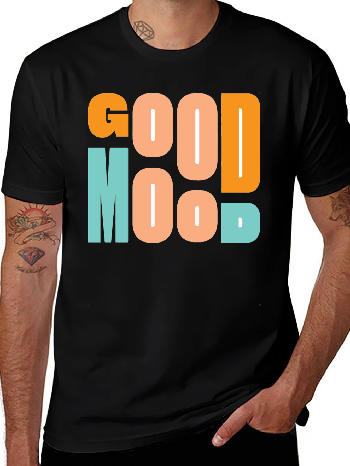 Variant 24 of Good Mood Graphic Tee - Mens Casual Crew Neck