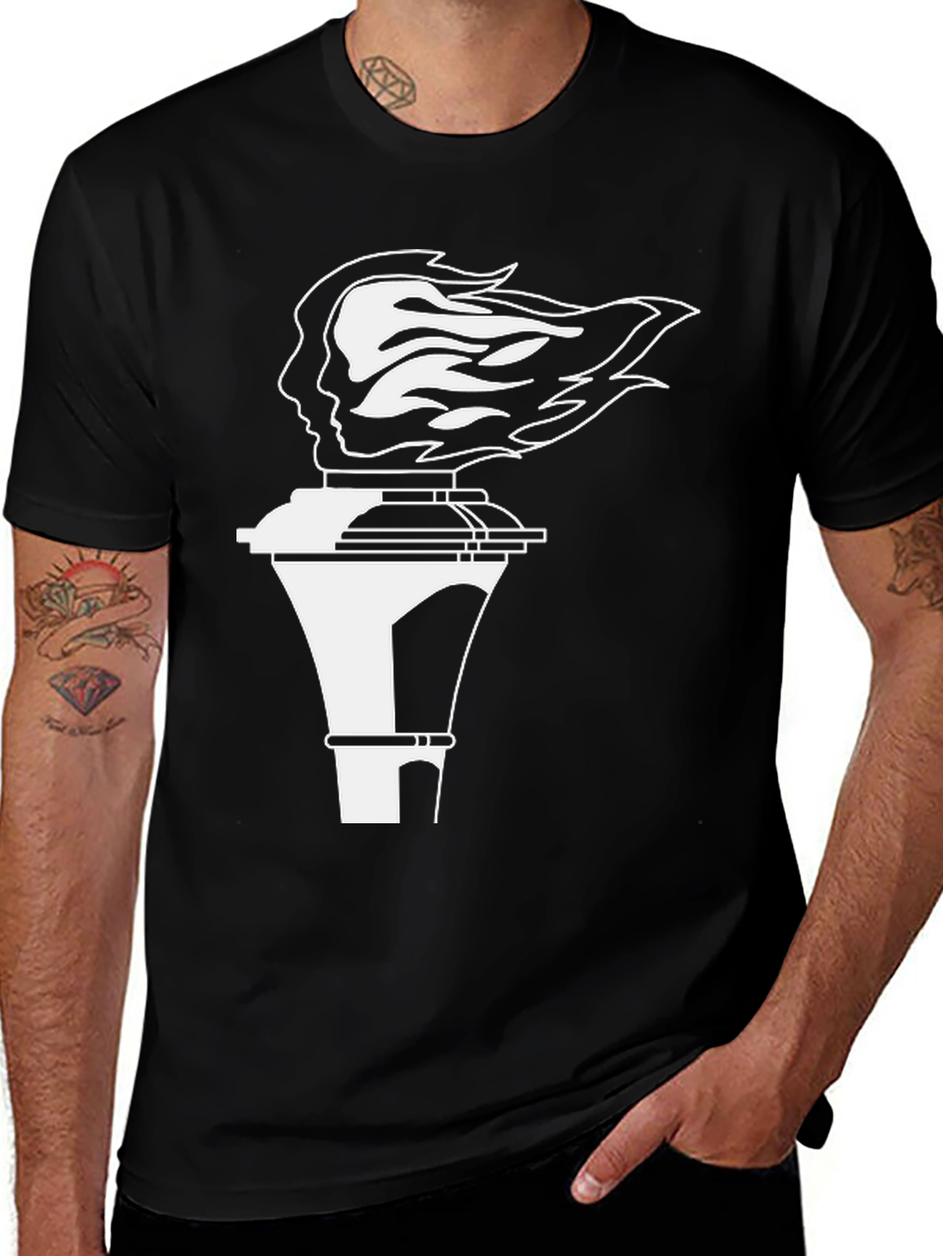 Variant 17 of Modern Graphic Tee - Torch Silhouette