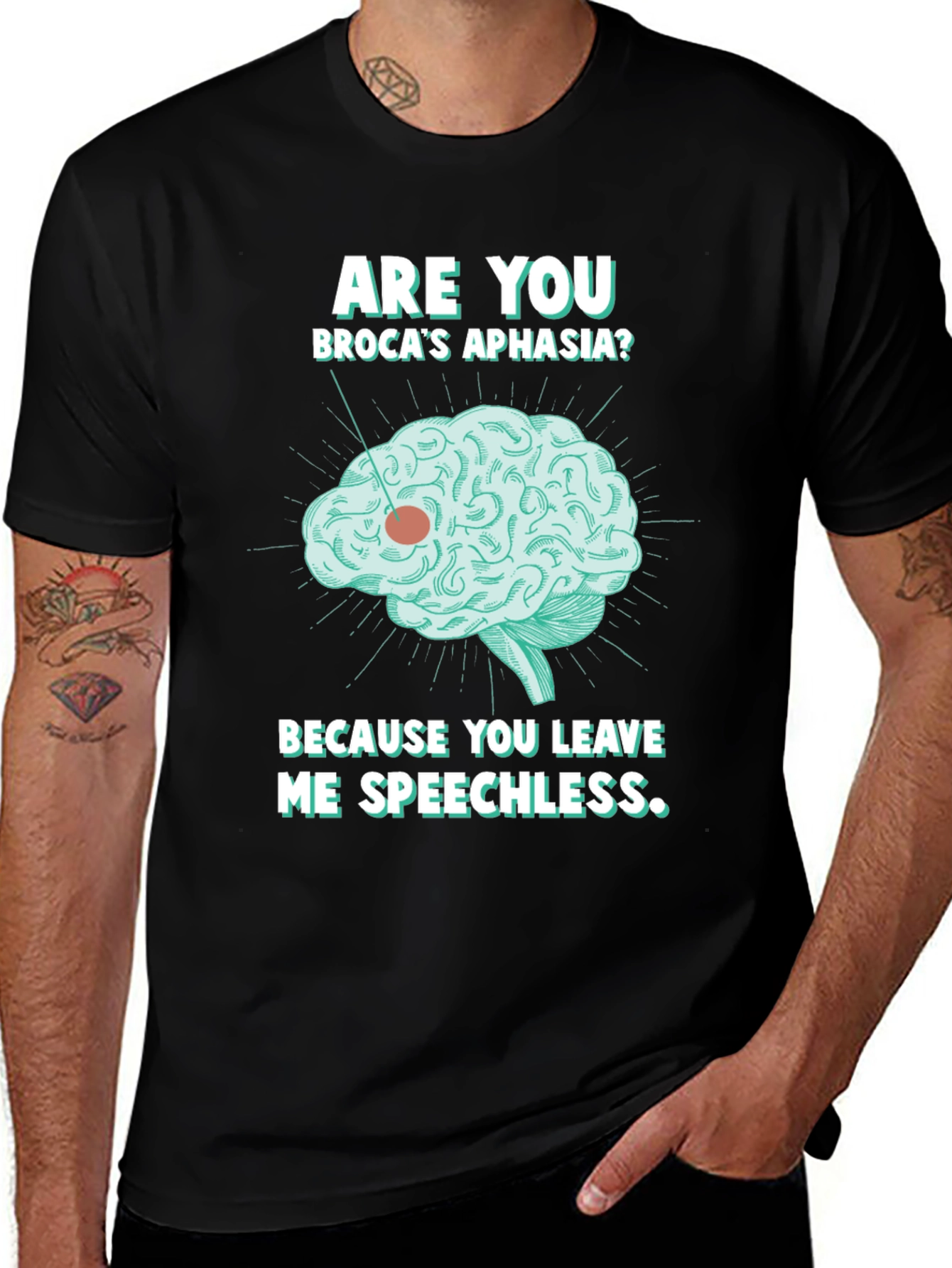 Variant 9 of Speechless Broca's Aphasia Brain Graphic T-Shirt