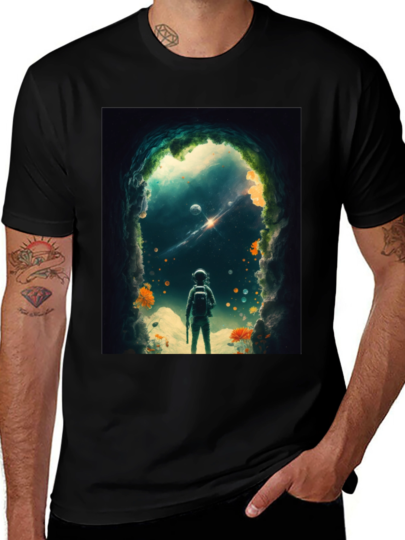 Variant 14 of Astronaut in Space Portal Graphic T-Shirt
