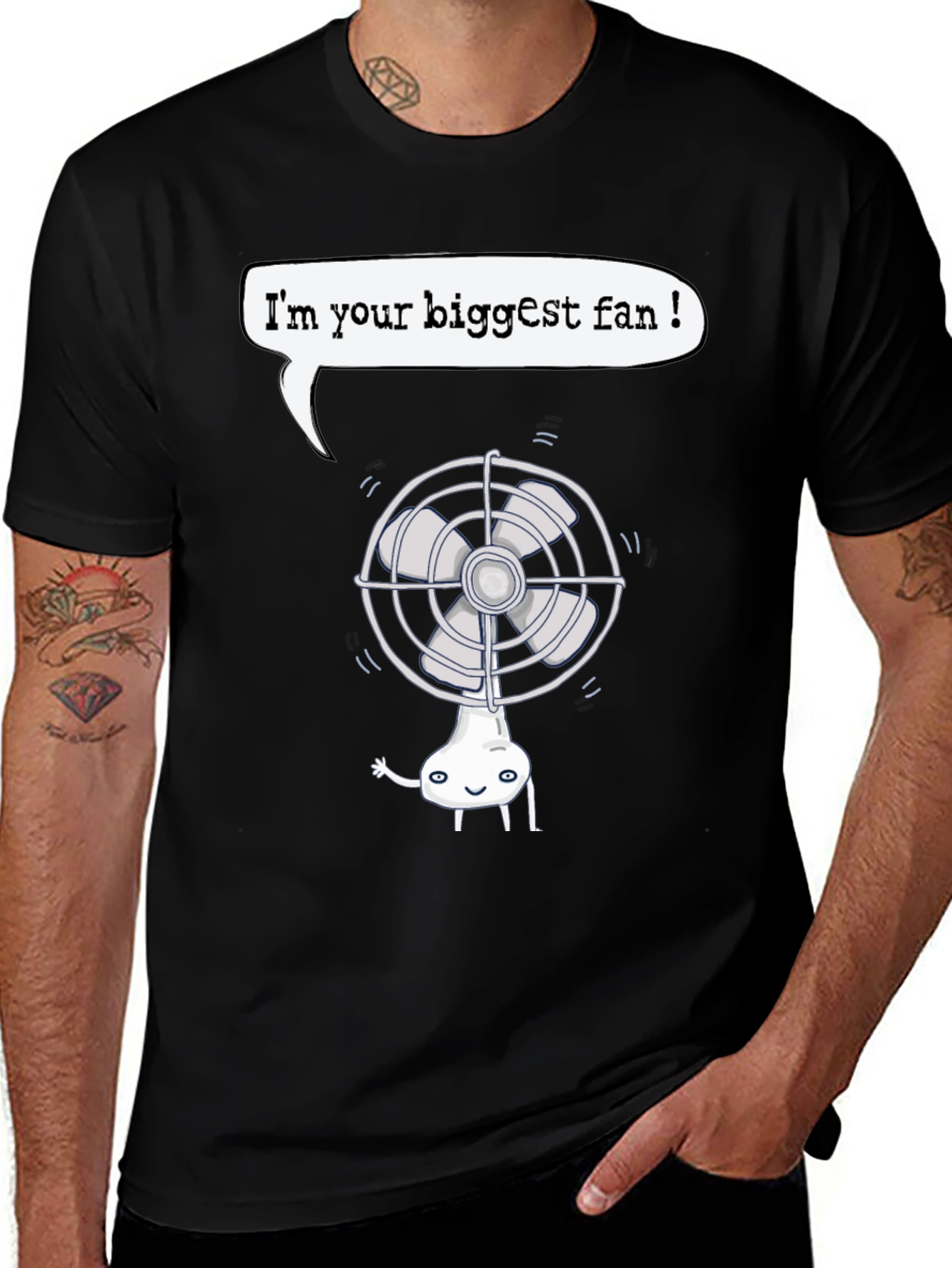 Variant 6 of Humorous 'Biggest Fan' Graphic T-Shirt