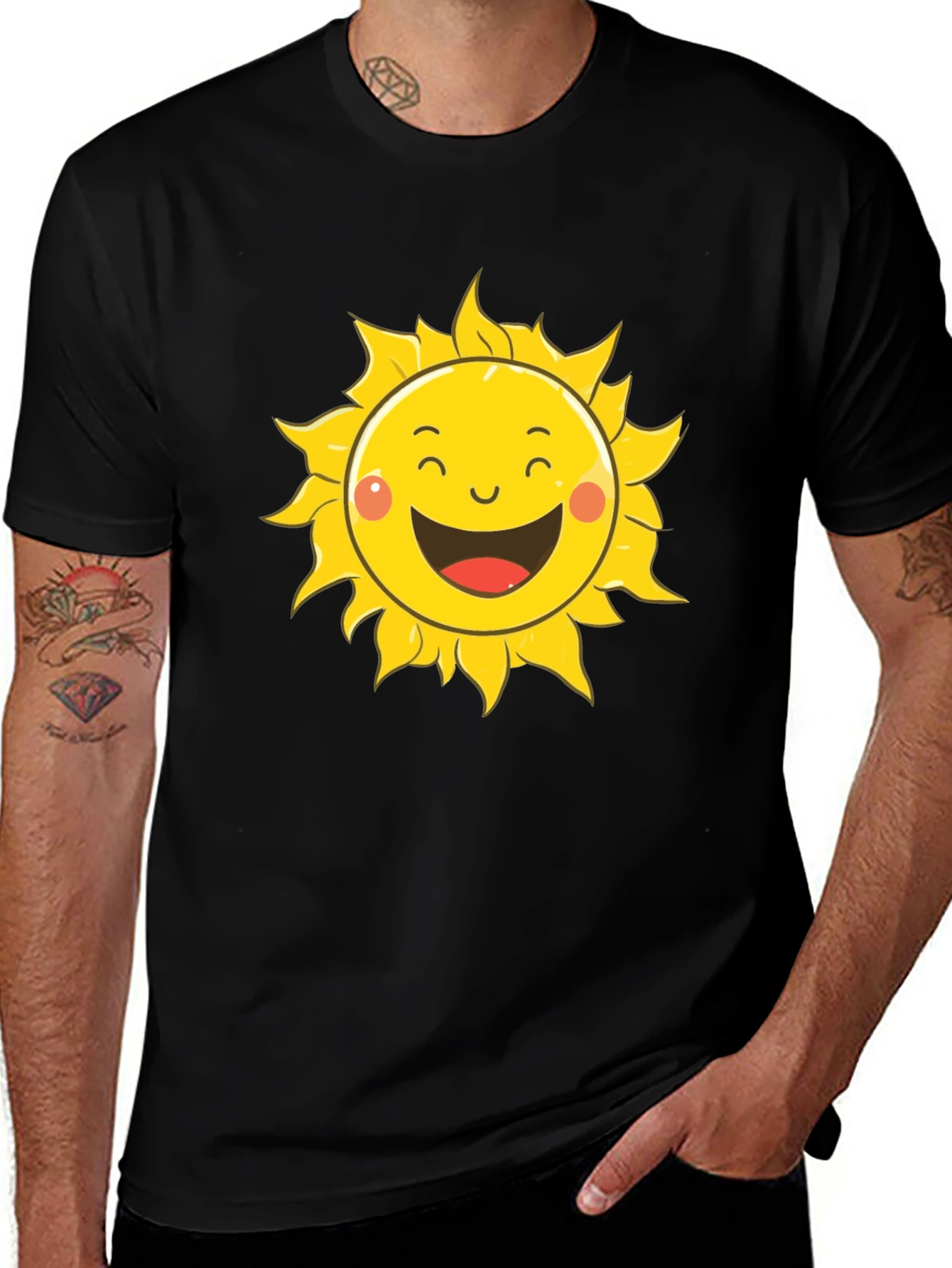 Variant 22 of Happy Sun Graphic T-Shirt - Cheerful Summer Style