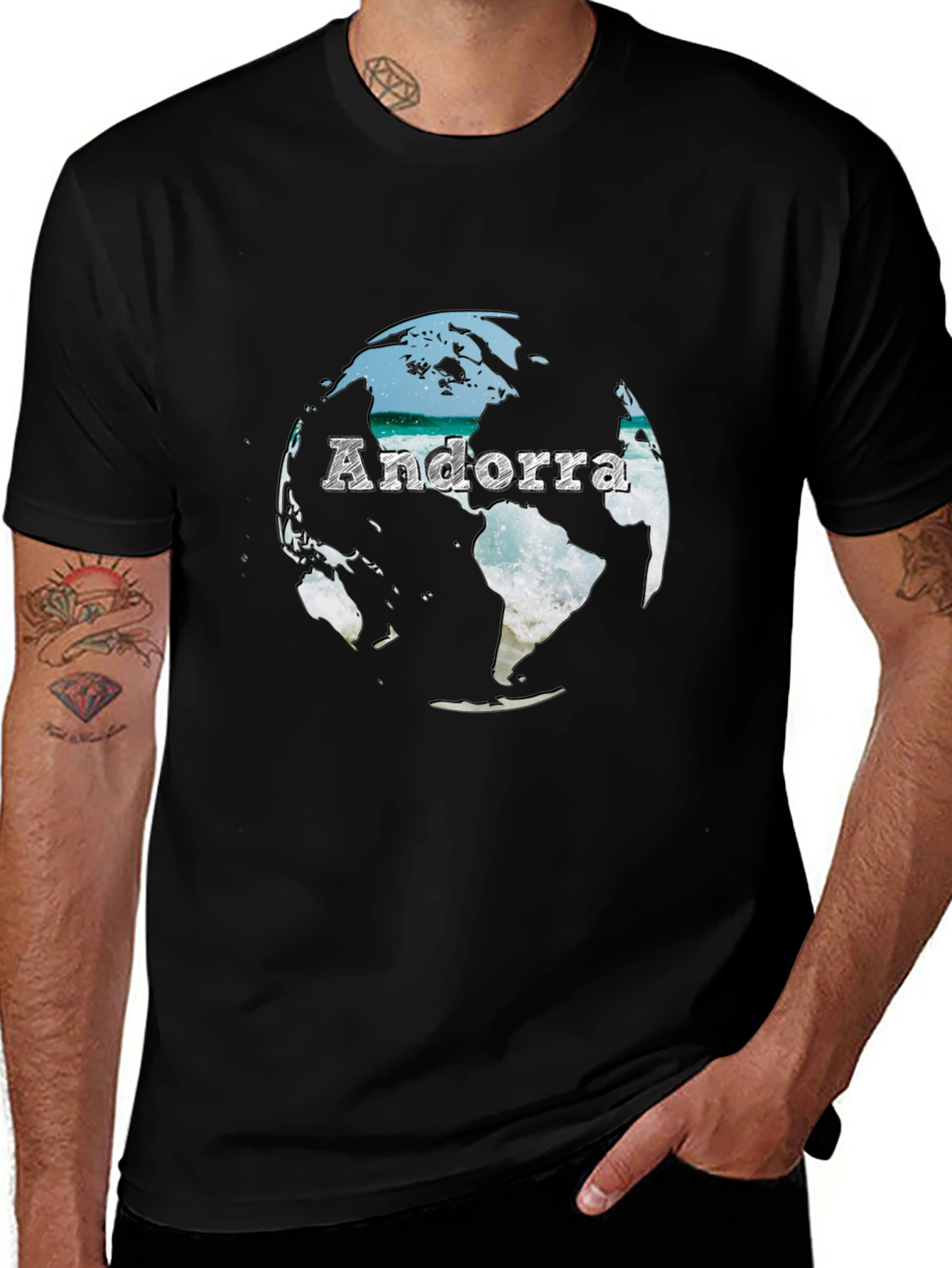 Andorra Graphic Print T-Shirt - Black