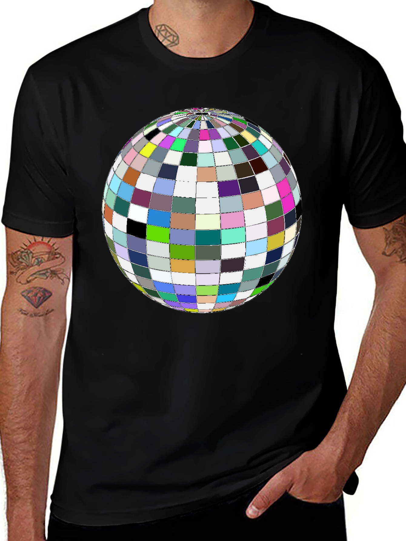 Variant 10 of Funky Disco Ball T-Shirt - Black