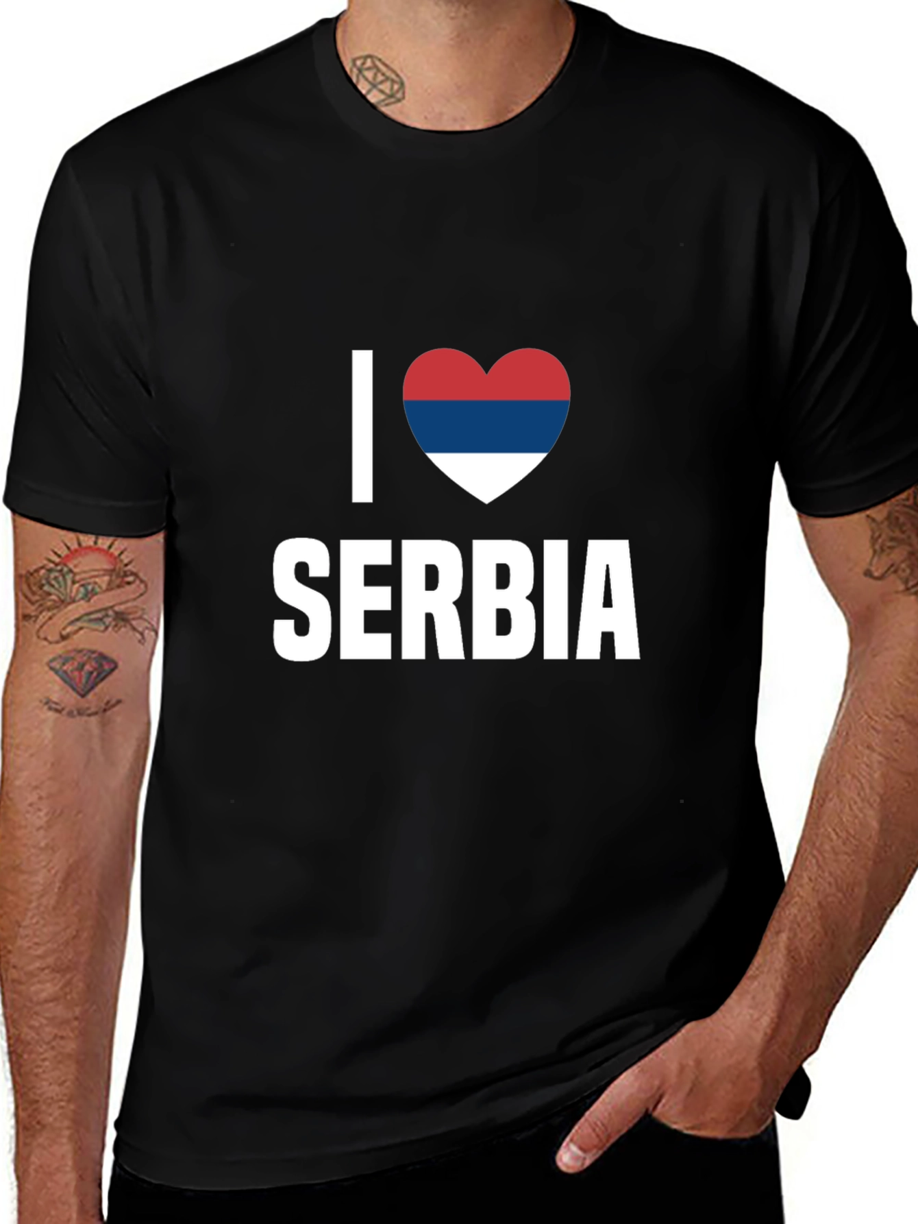 I Love Serbia T-Shirt Patriotic Tee