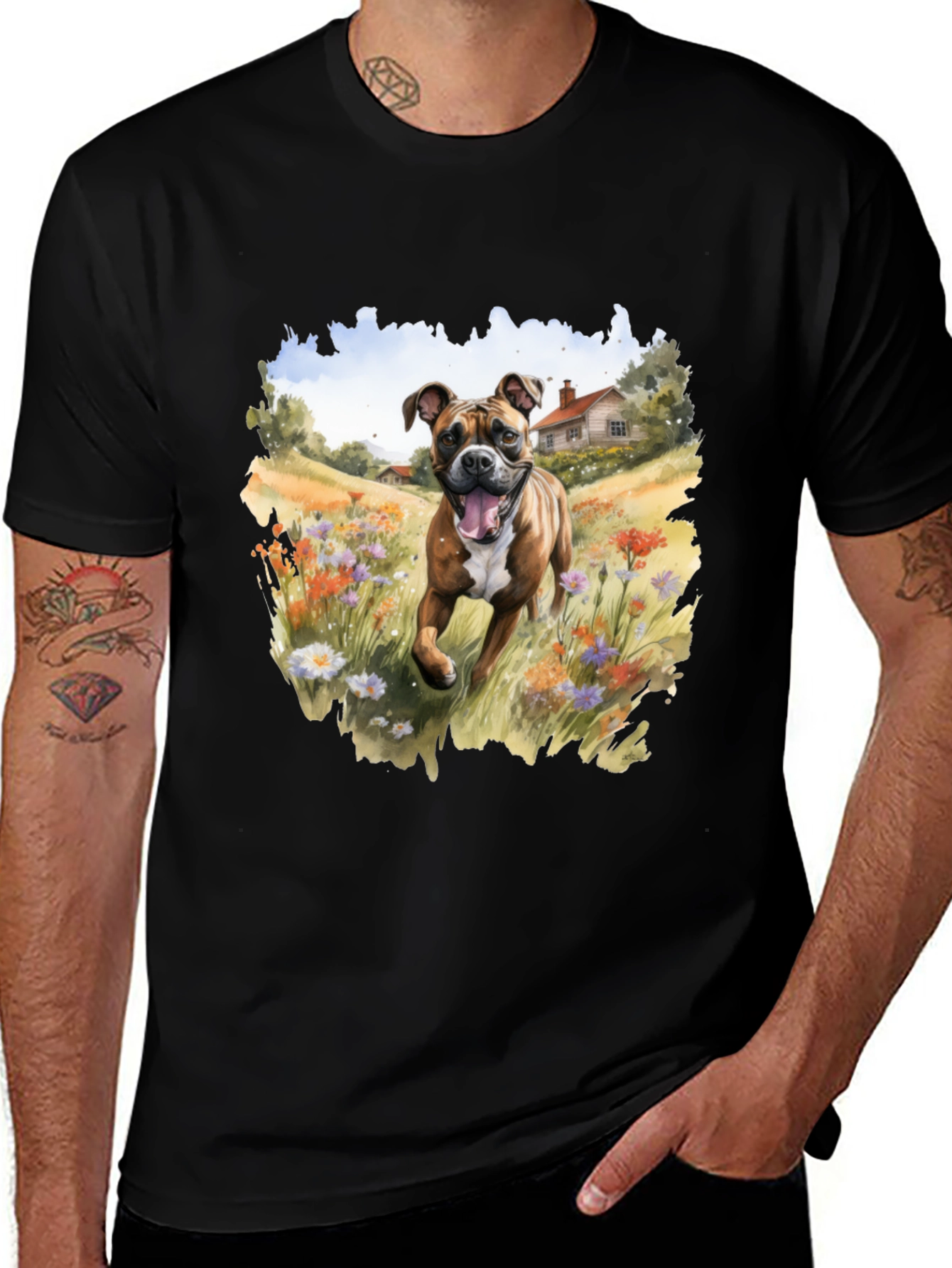 Variant 3 of Dog Meadow Graphic T-Shirt