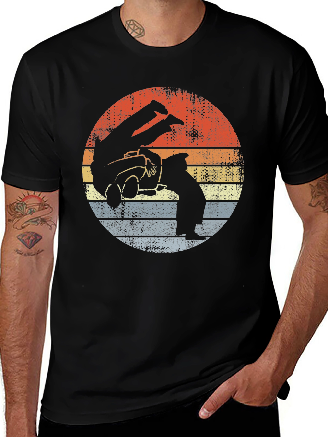 Variant 28 of Wrestling Sunset Graphic Black T-Shirt