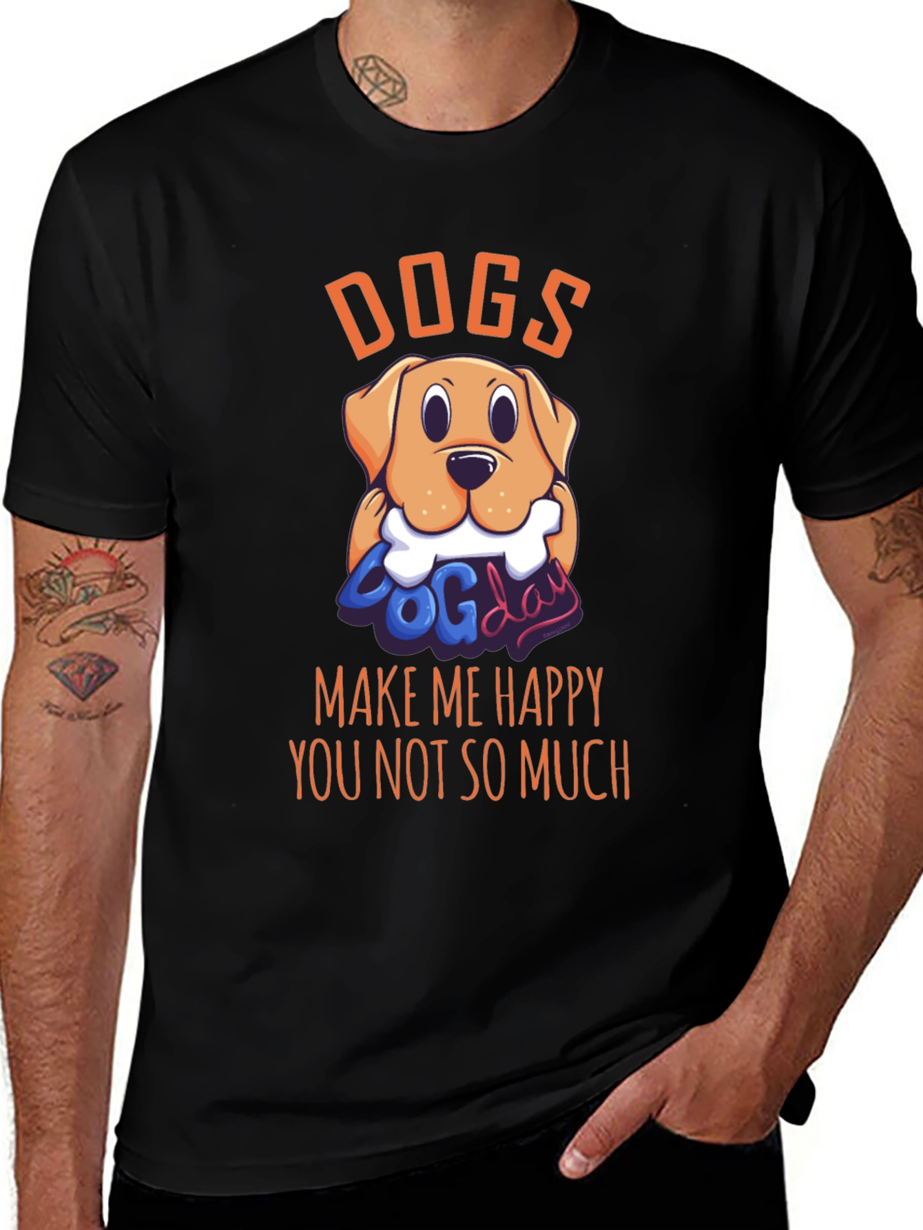 Variant 14 of Dogs Make Me Happy Graphic T-Shirt
