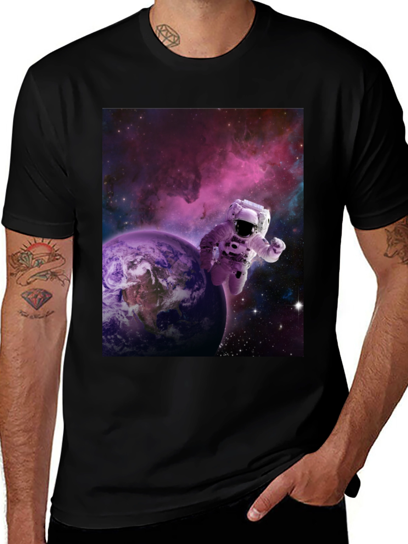 Variant 29 of Astronaut Space T-Shirt - Galaxy Design