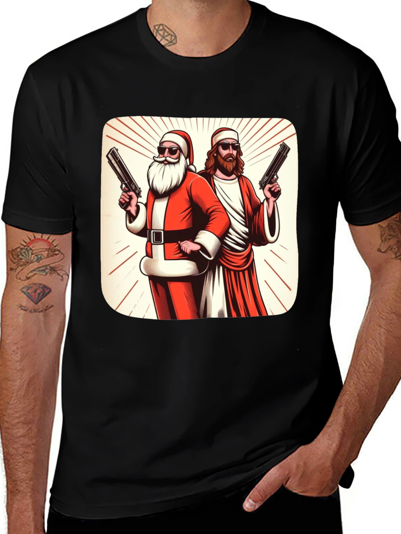 Santa & Jesus T-Shirt: Holiday Humor