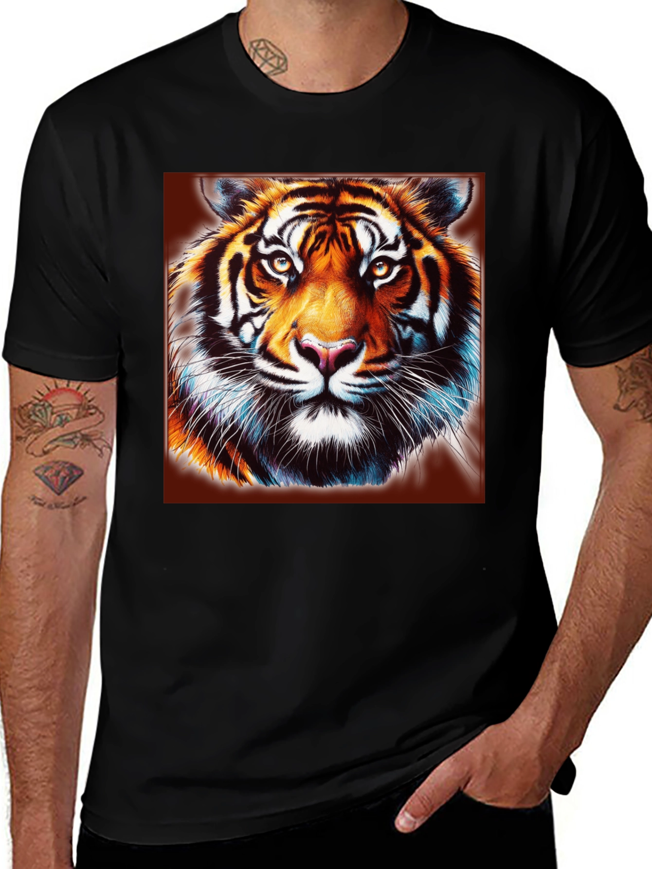 Variant 18 of Tiger Graphic Black T-Shirt - Bold Animal Print