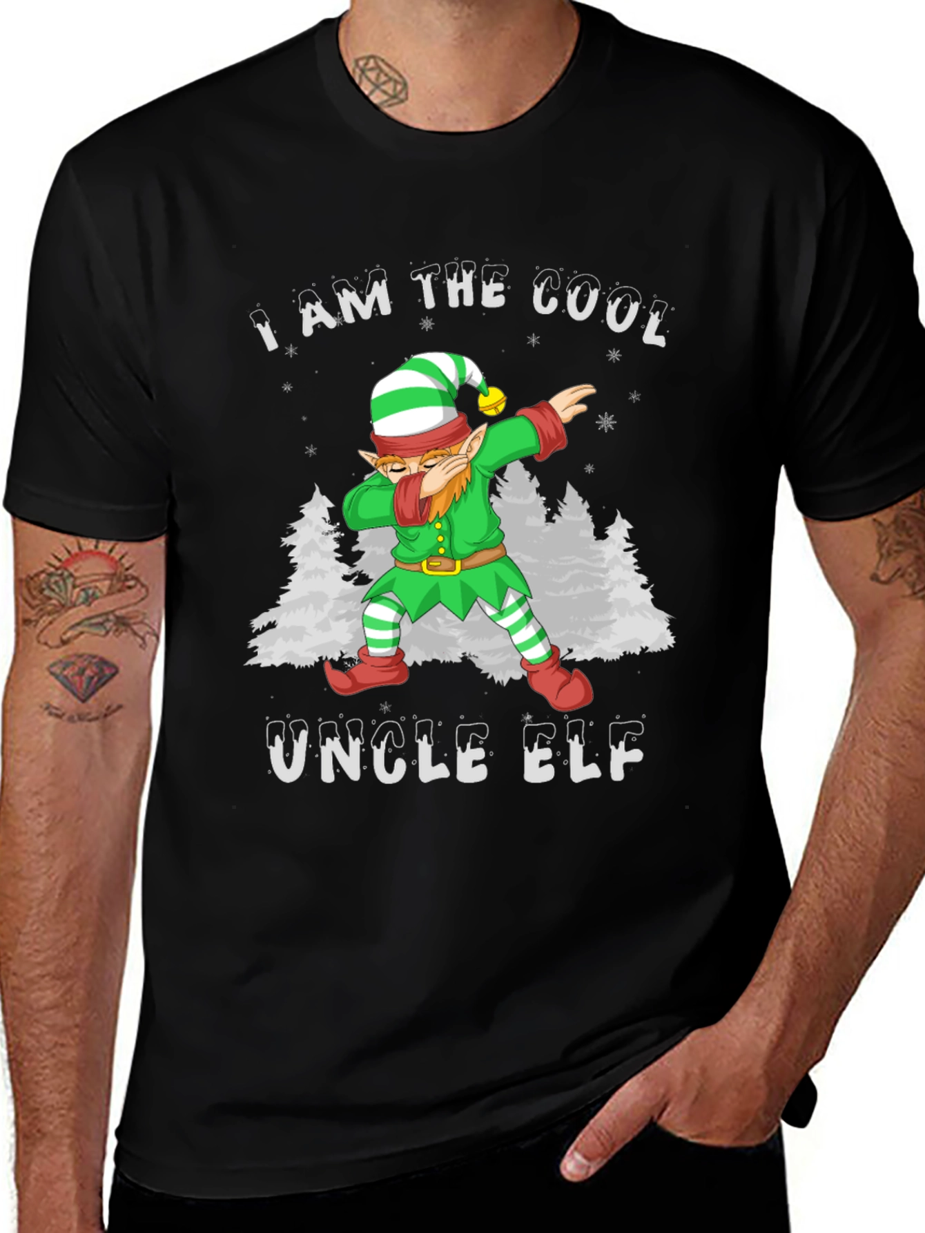 Cool Uncle Elf Dabbing Christmas T-Shirt