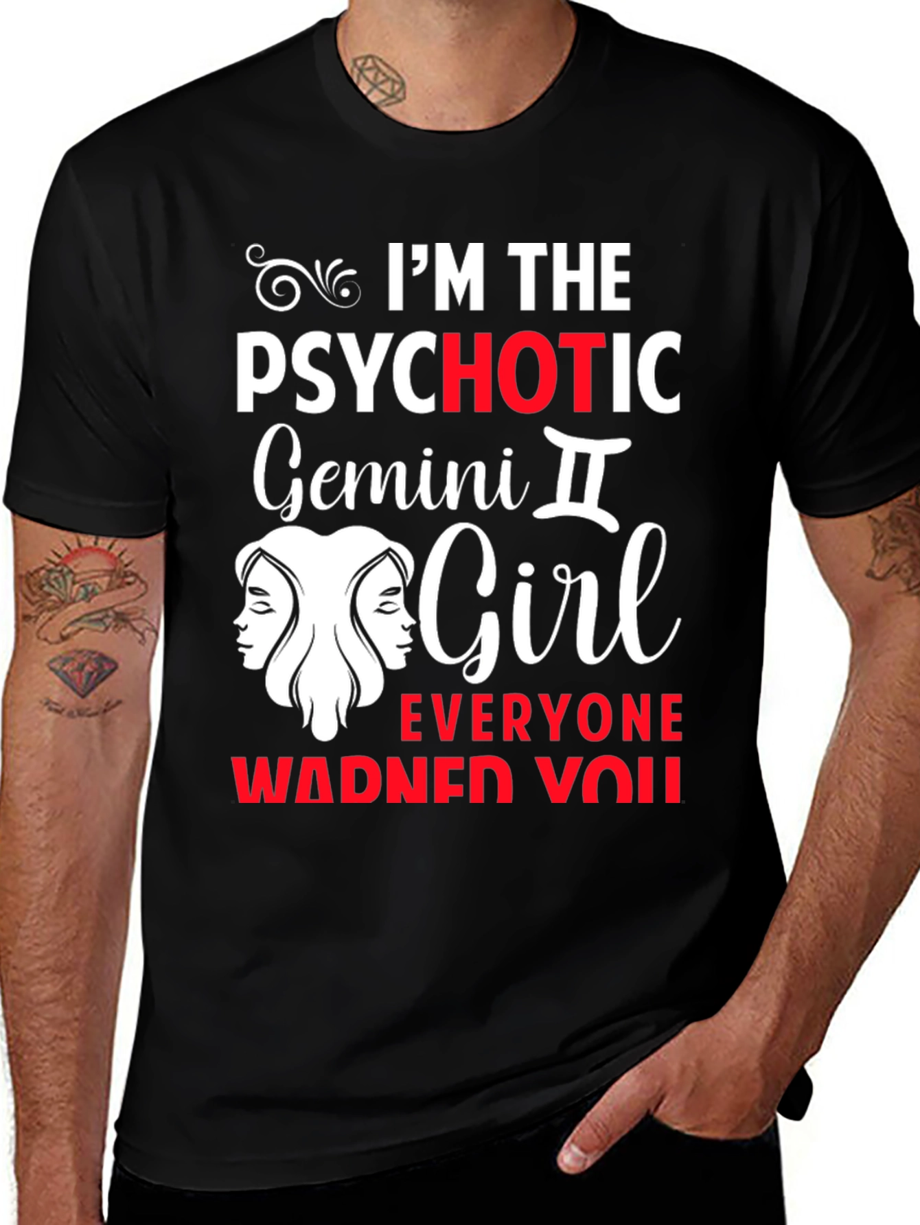 Variant 17 of Psychotic Gemini Girl Graphic Tee