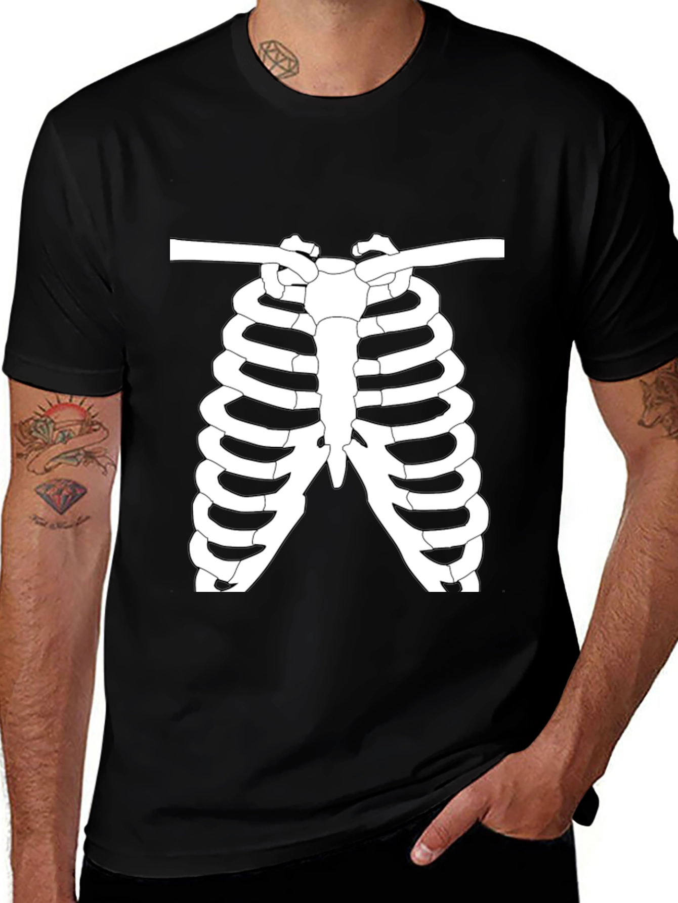 Variant 21 of Skeleton Rib Cage Graphic T-Shirt