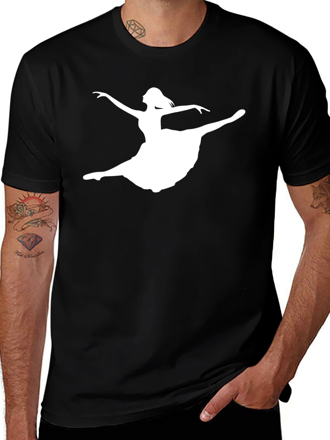 Variant 23 of Ballerina Graphic Tee - Black Cotton Blend