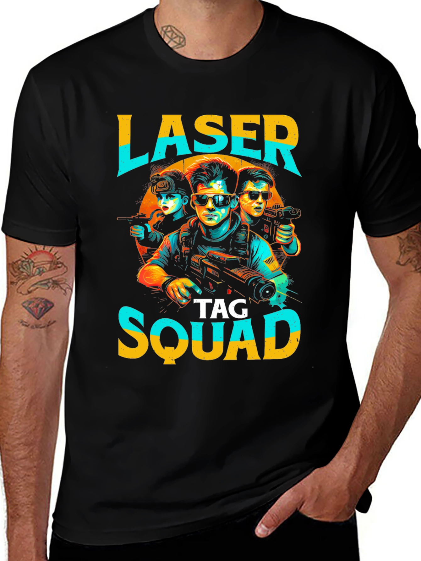 Variant 28 of Laser Tag Squad Graphic Tee - Fun Design!