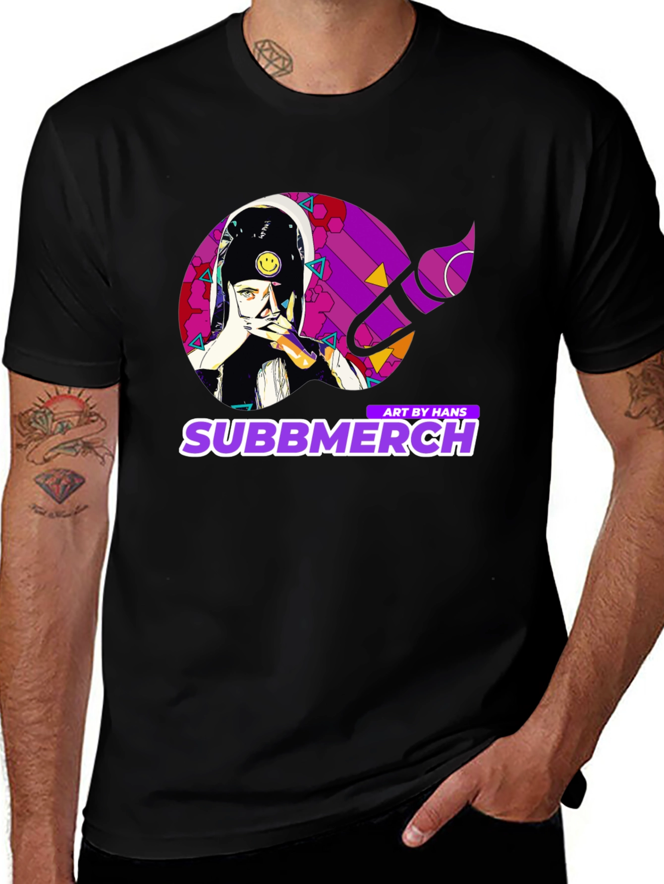 Subbmerch Art by Hans Black Graphic Tee