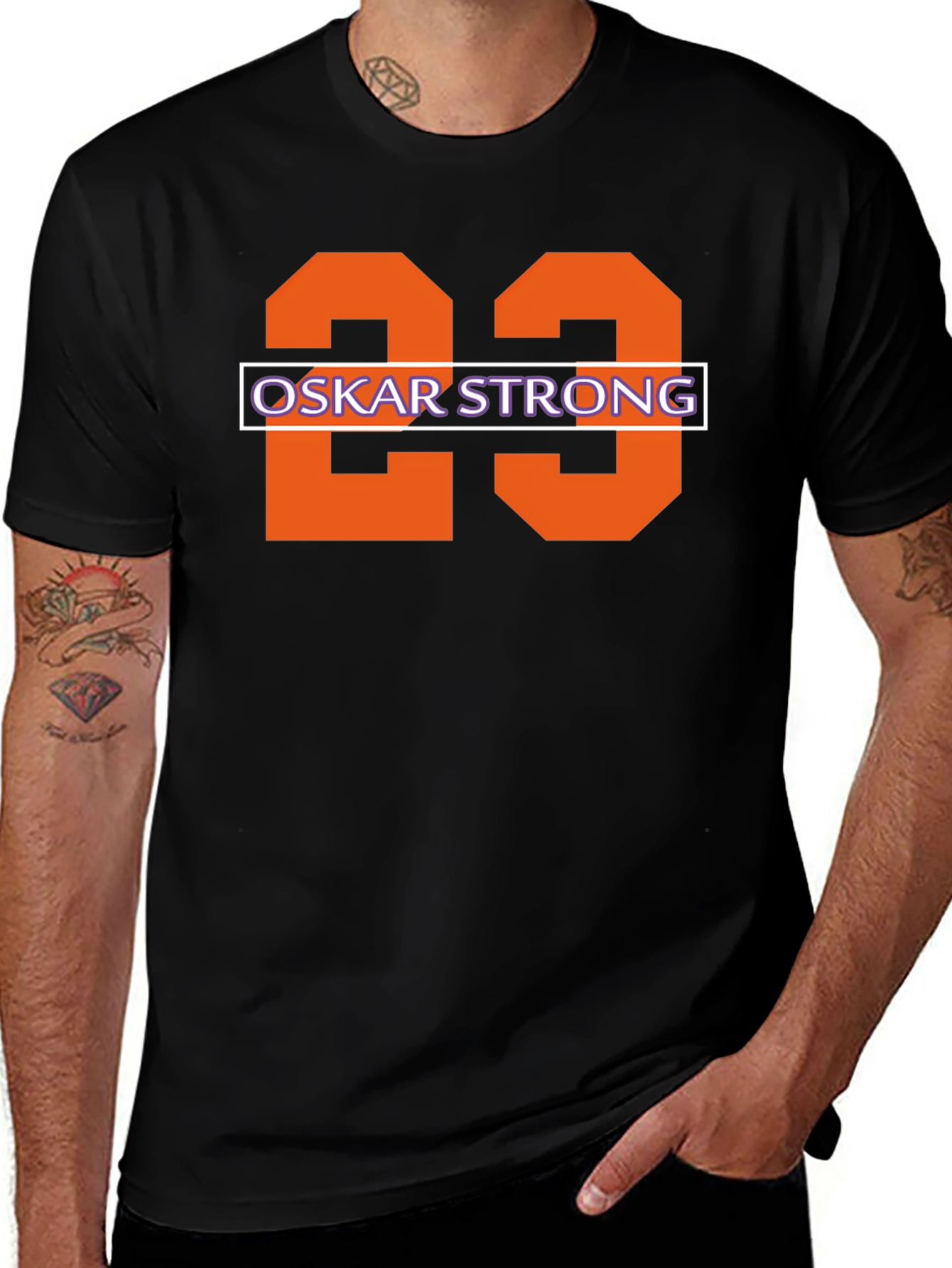 Variant 14 of Oskar Strong Number 23 Black T-Shirt