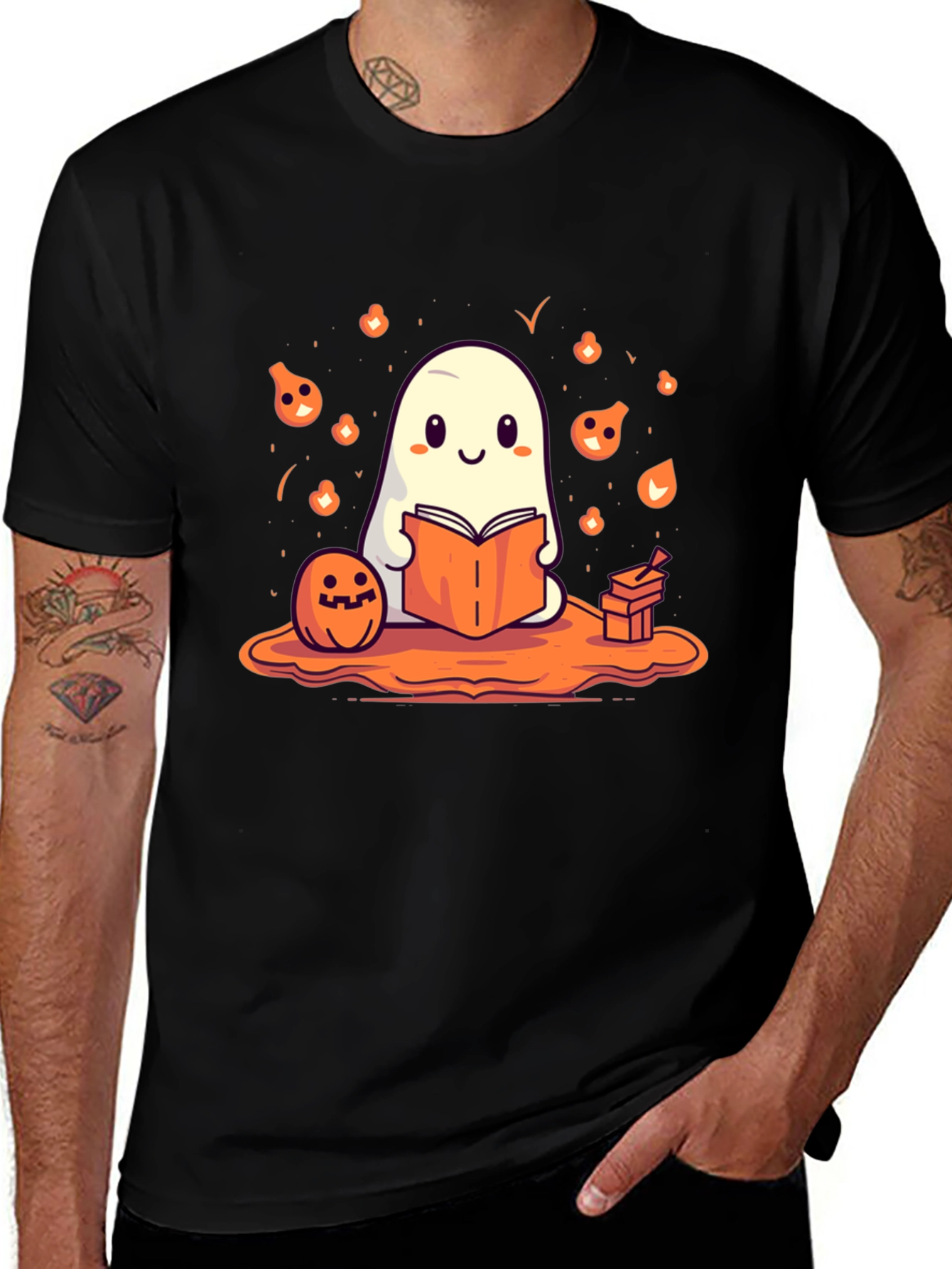 Variant 22 of Cute Ghost Reading Book Halloween T-Shirt