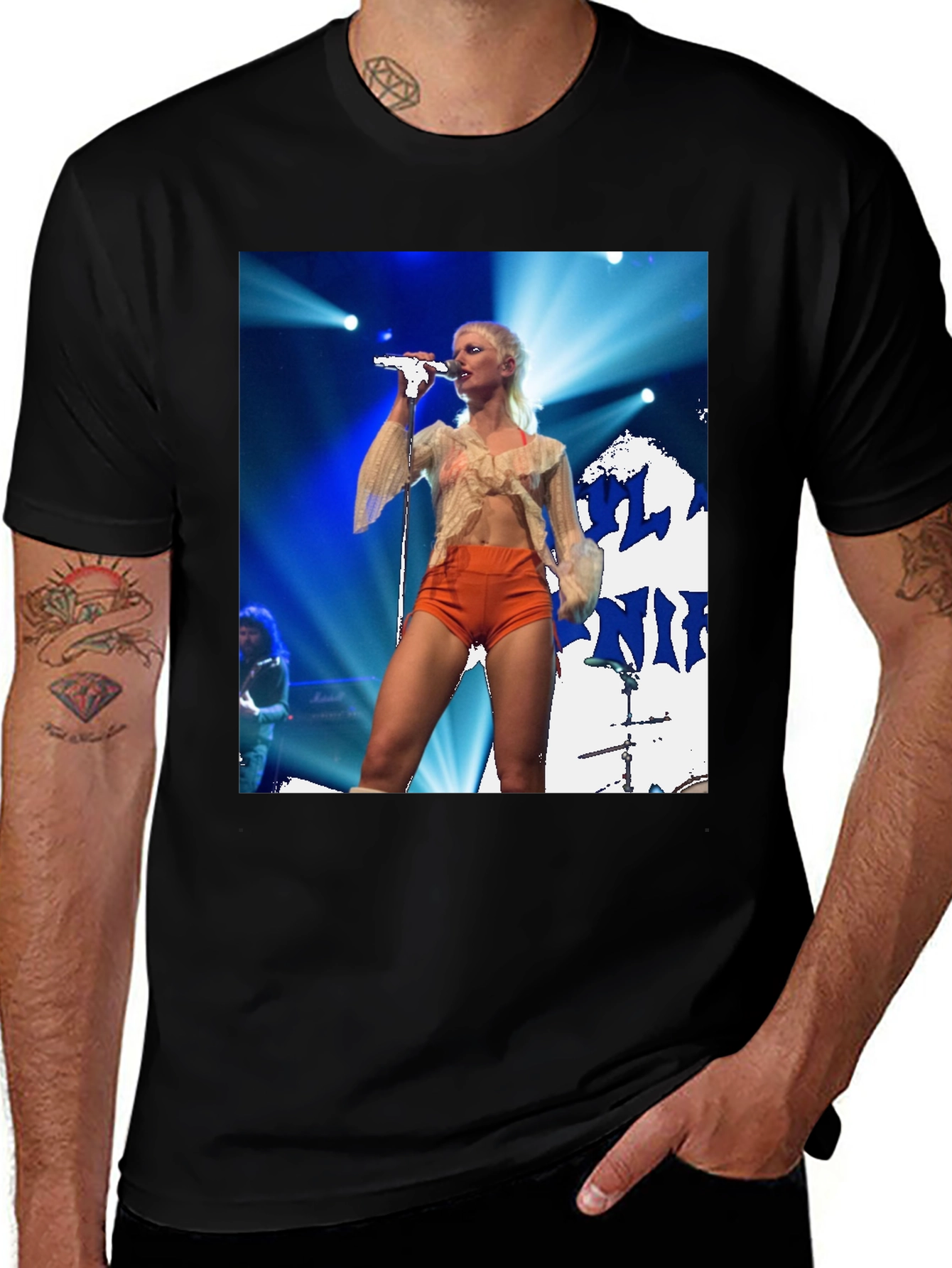 Variant 2 of Black T-Shirt with Singer Graphic