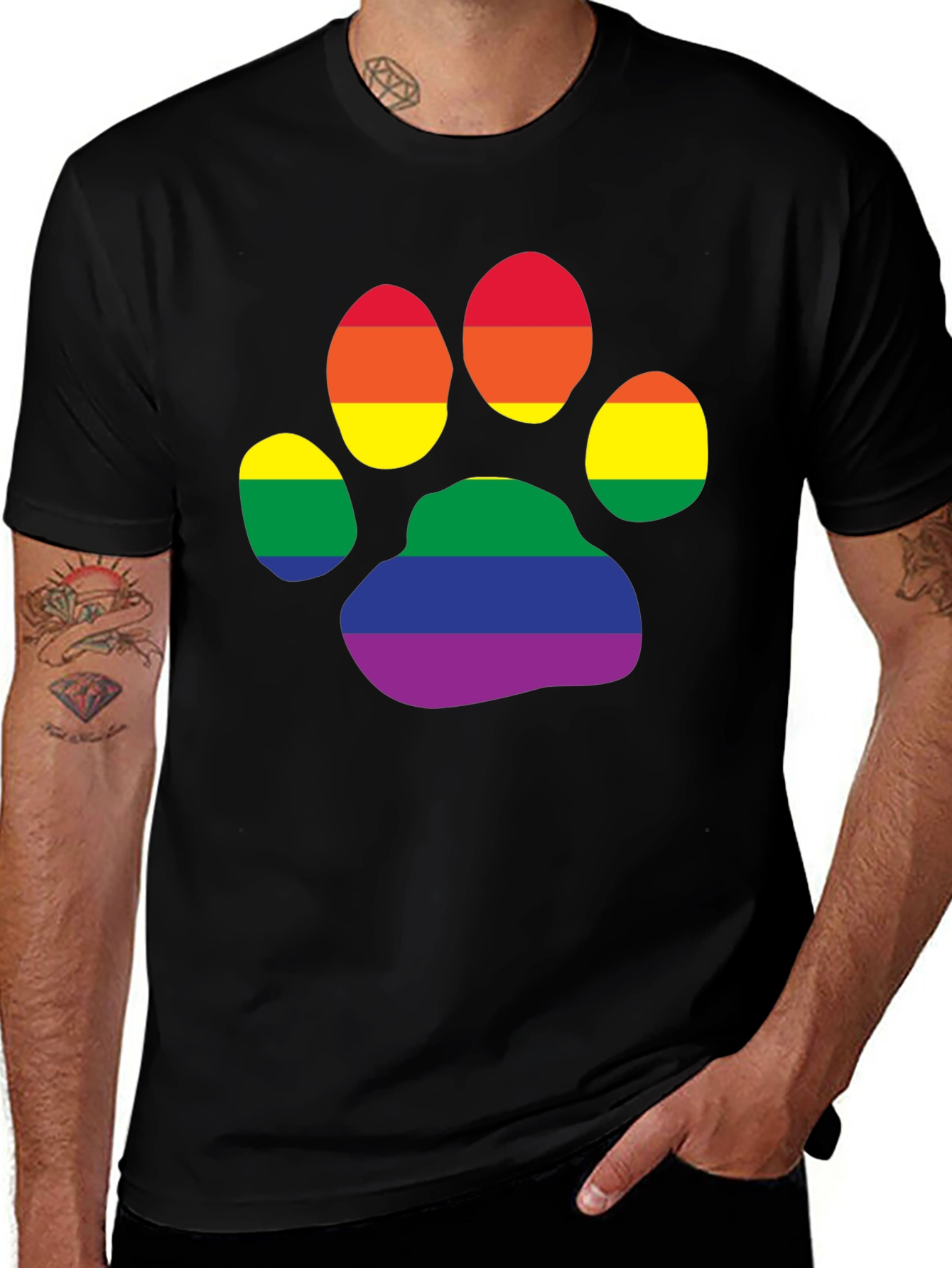 Variant 22 of LGBT Pride Paw Print T-Shirt