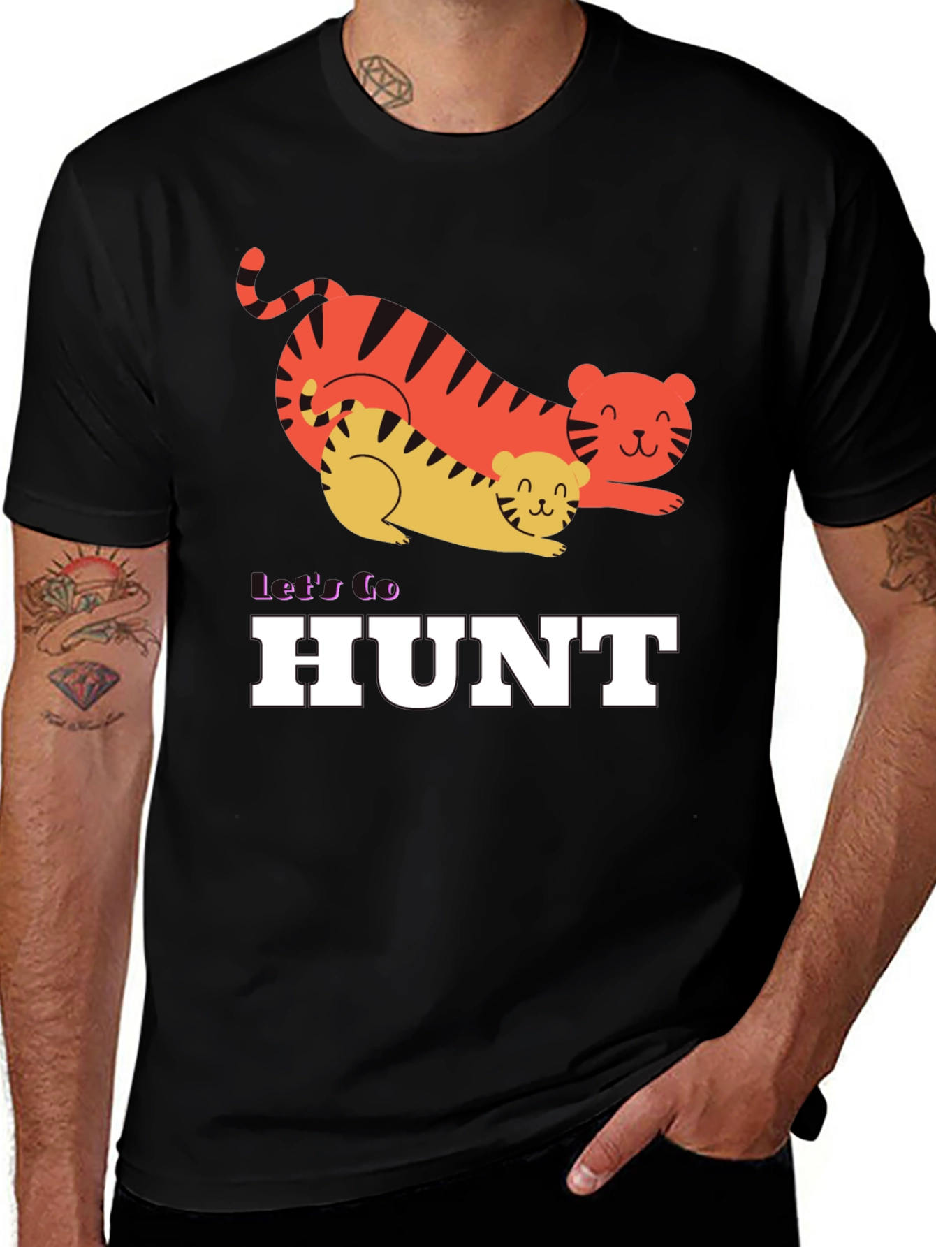 Variant 8 of Let's Go Hunt Tiger Graphic Tee