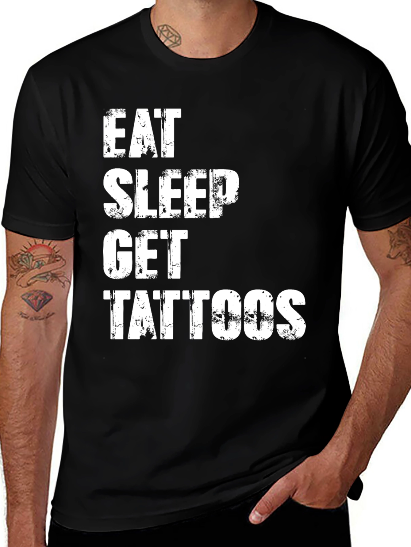 Variant 22 of Eat Sleep Get Tattoos Black T-Shirt
