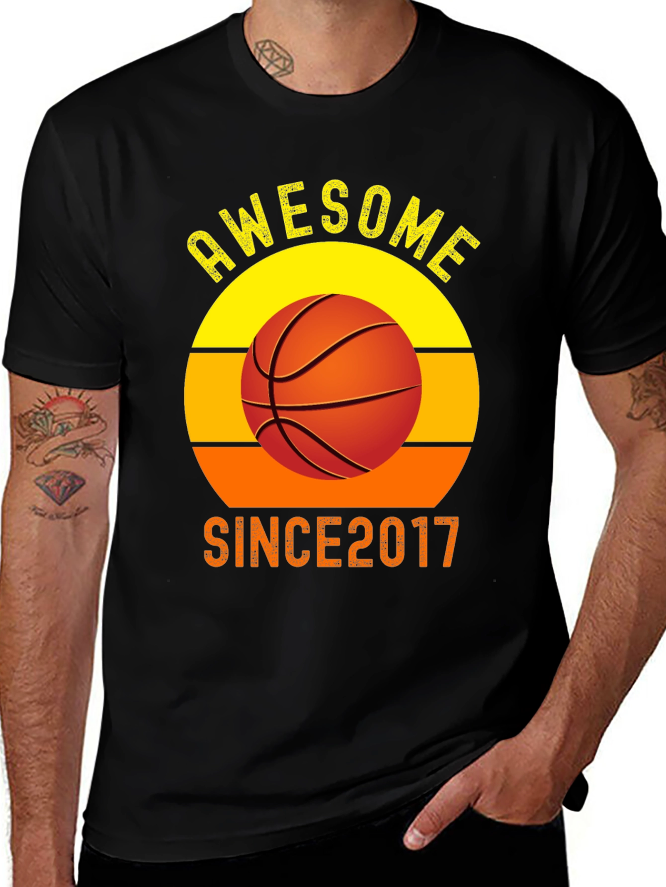 Variant 30 of Awesome Since 2017 Basketball T-Shirt