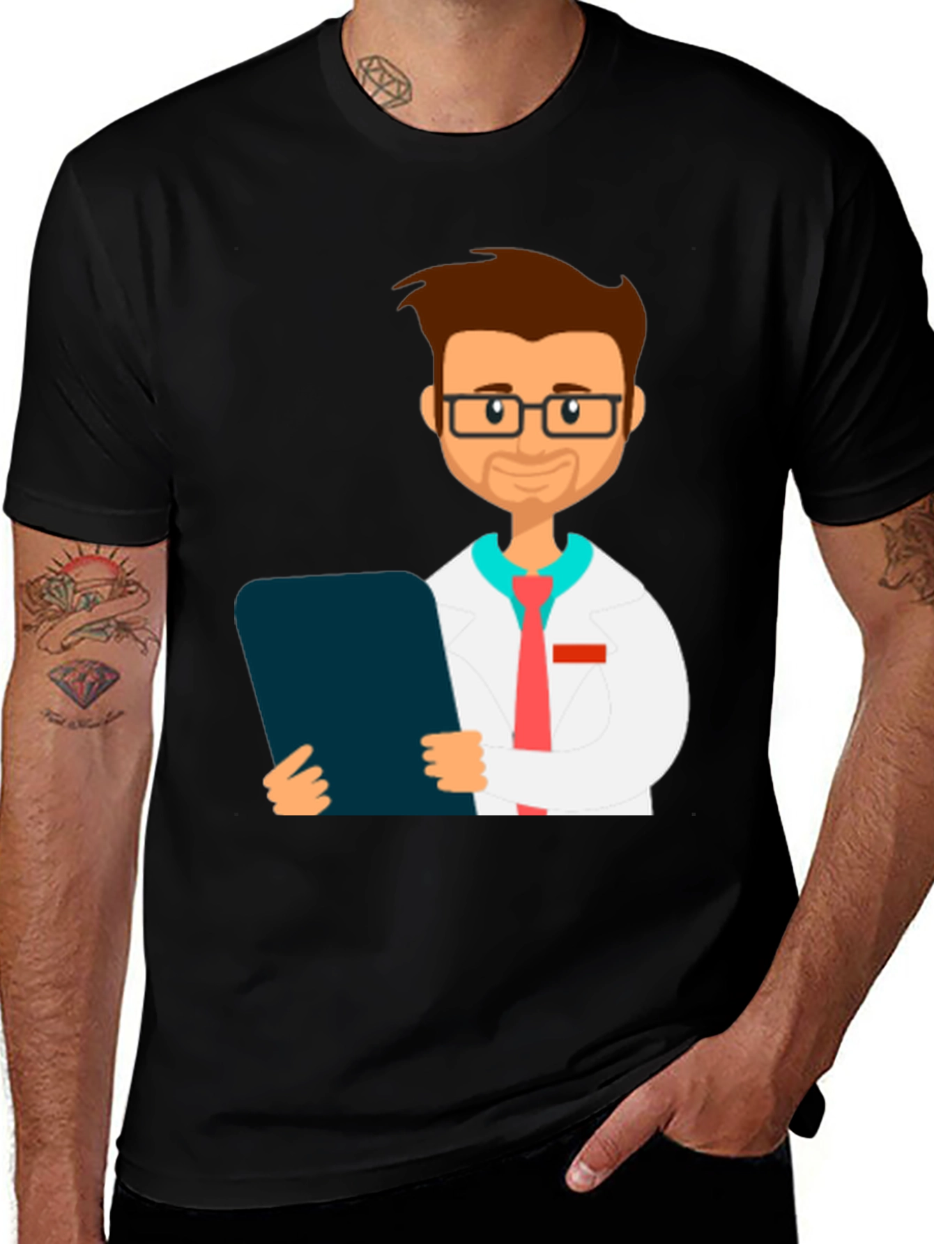 Variant 15 of Doctor Graphic Black T-Shirt - Novelty Medical Tee