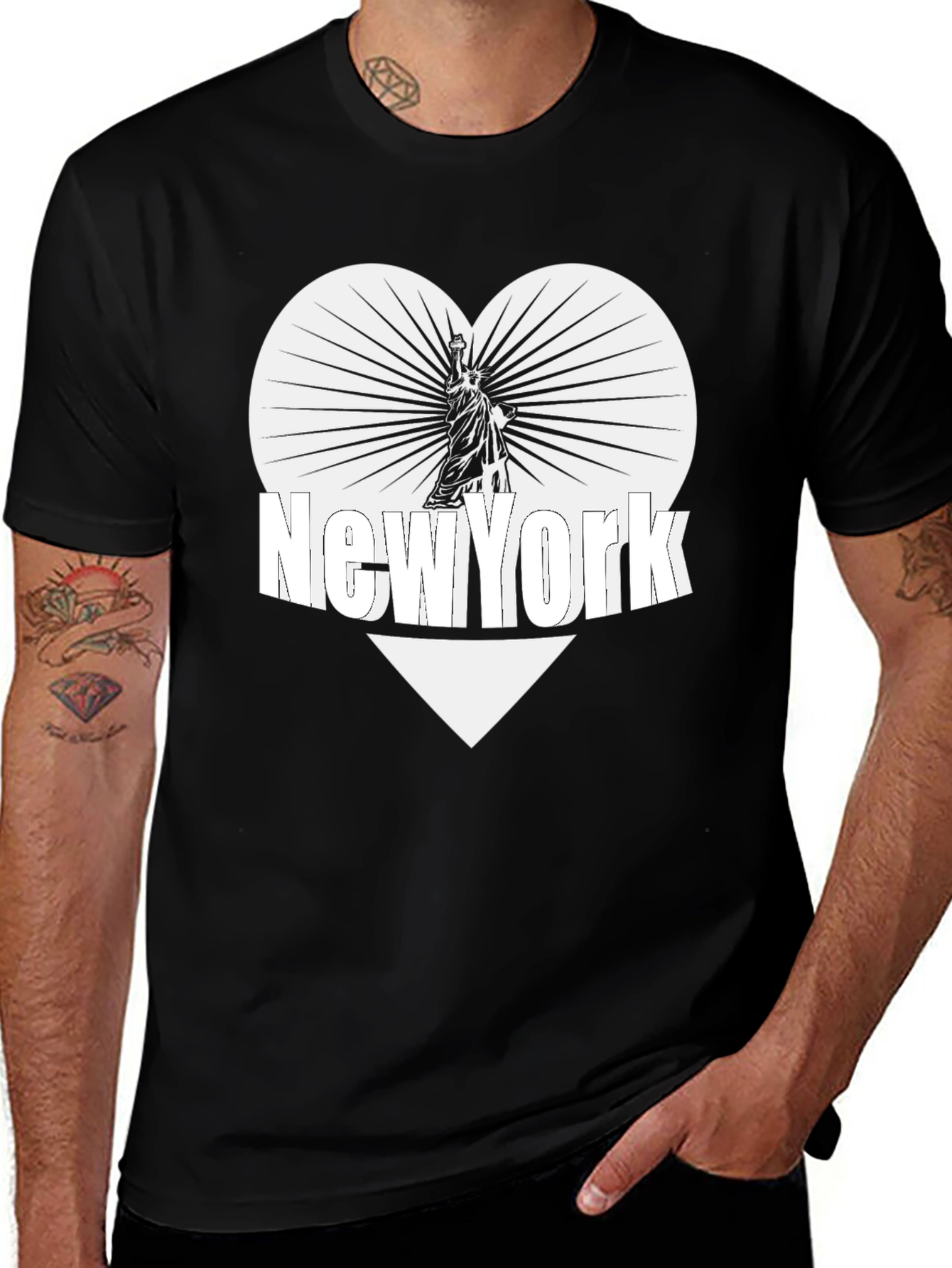 Variant 27 of New York Statue of Liberty Heart Graphic Tee