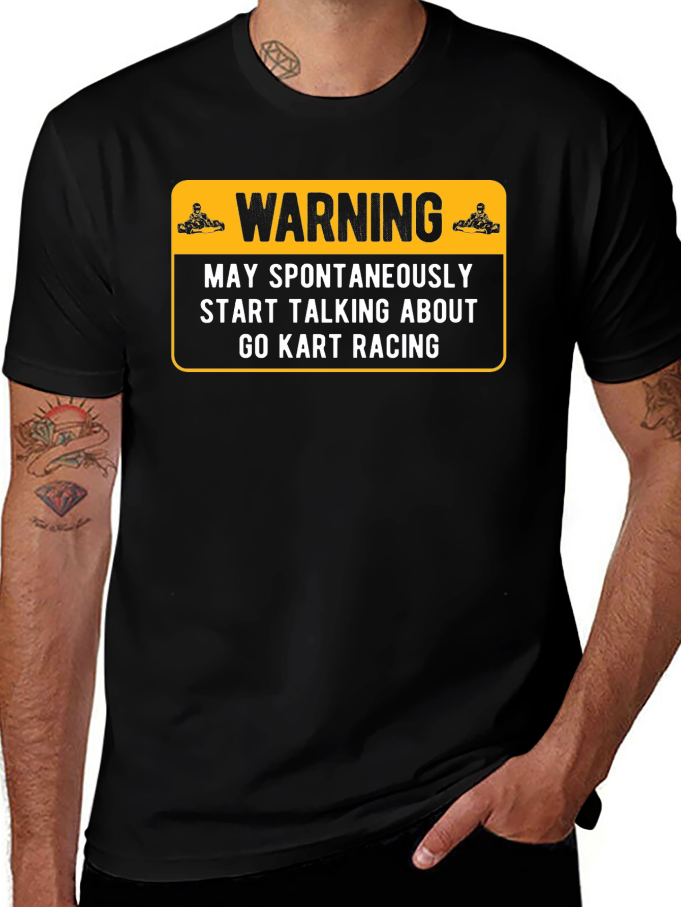 Variant 27 of Go Kart Racing T-Shirt - Warning Sign