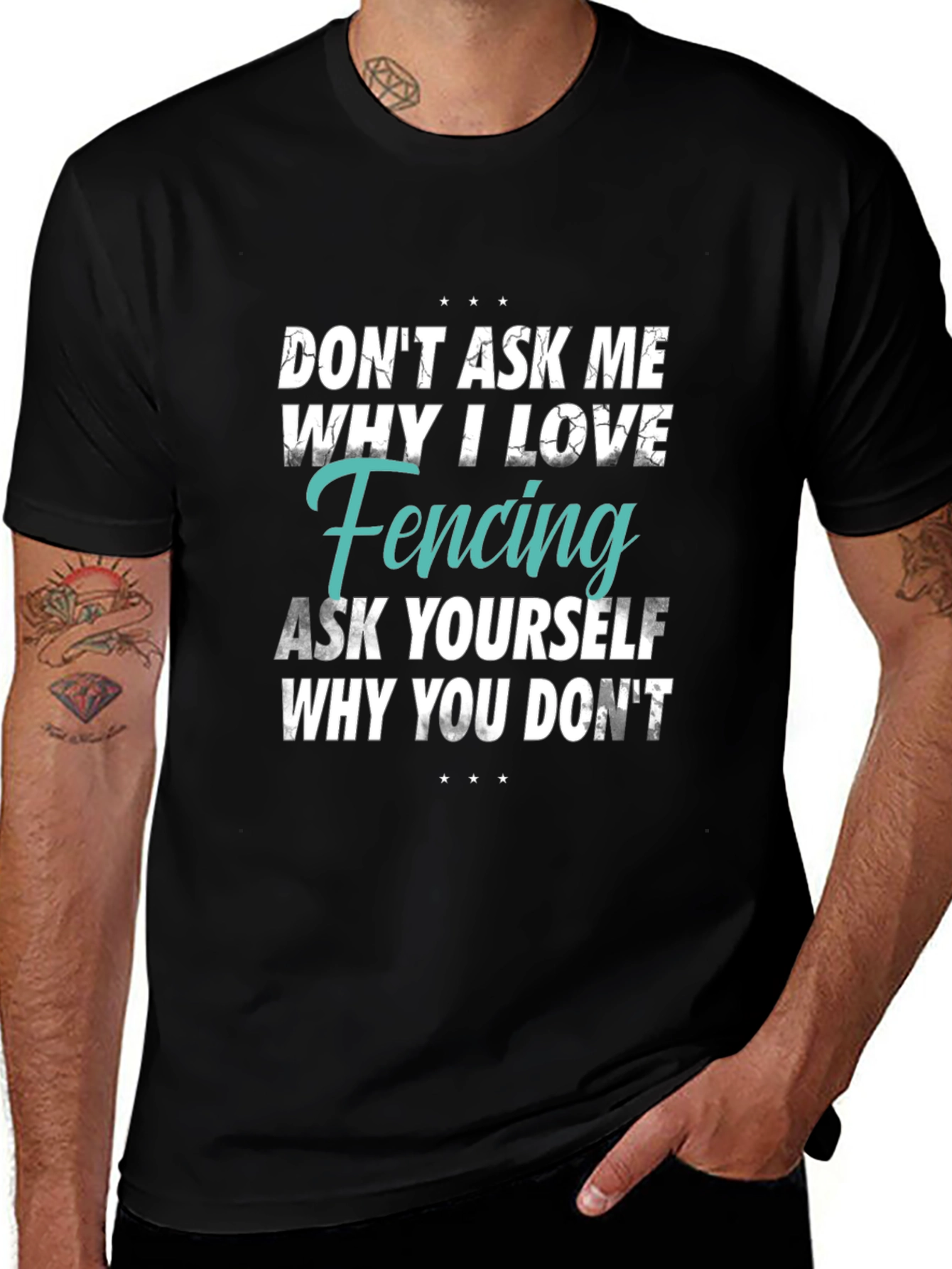 Variant 23 of Fencing Lover Graphic Tee - Why I Love Fencing T-Shirt