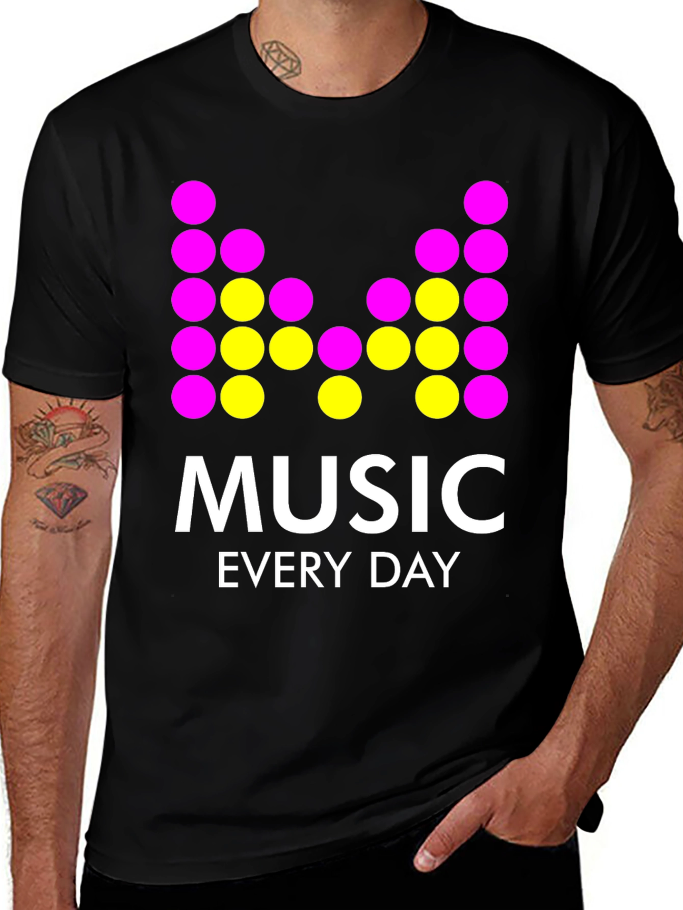 Variant 22 of Music Every Day Graphic Tee - Black